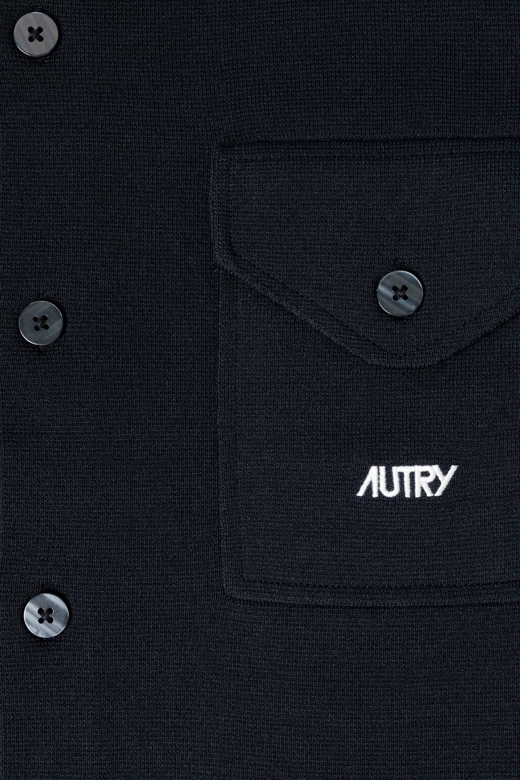 Autry Overshirt in viscosa-nylon con dettagli bande JAPM 026B KNIT BLUE 