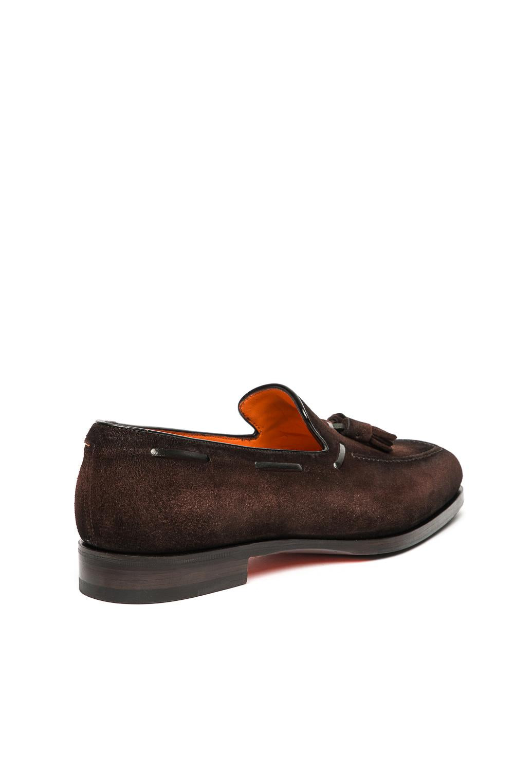 Santoni Mocassino in camoscio con nappine MCBD19176BJ1GEIP T50 