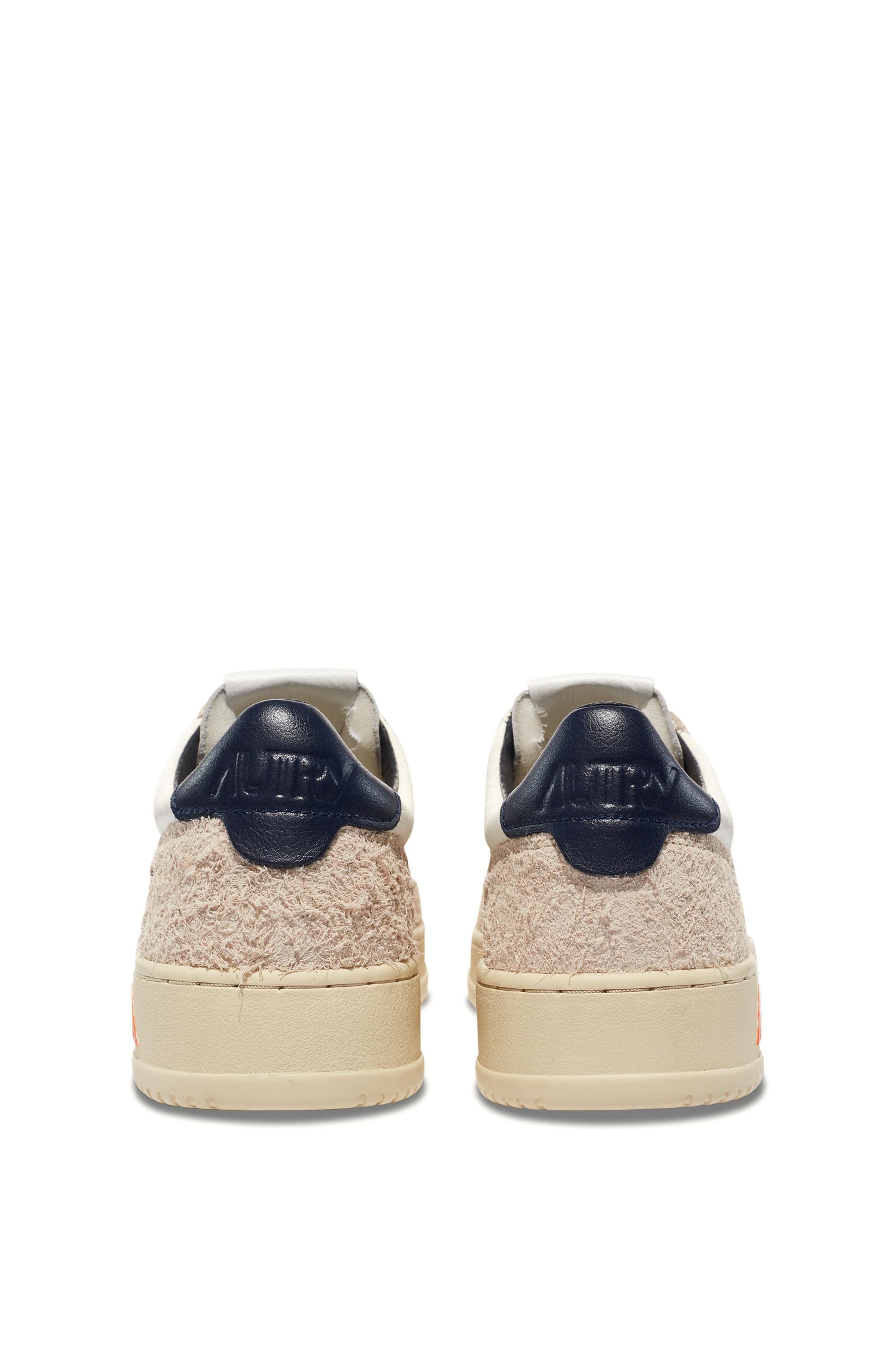 Autry Sneakers donna Medalist in pelle bicolore e camoscio effetto hair AULW HE02 WHT/SAND/SP 