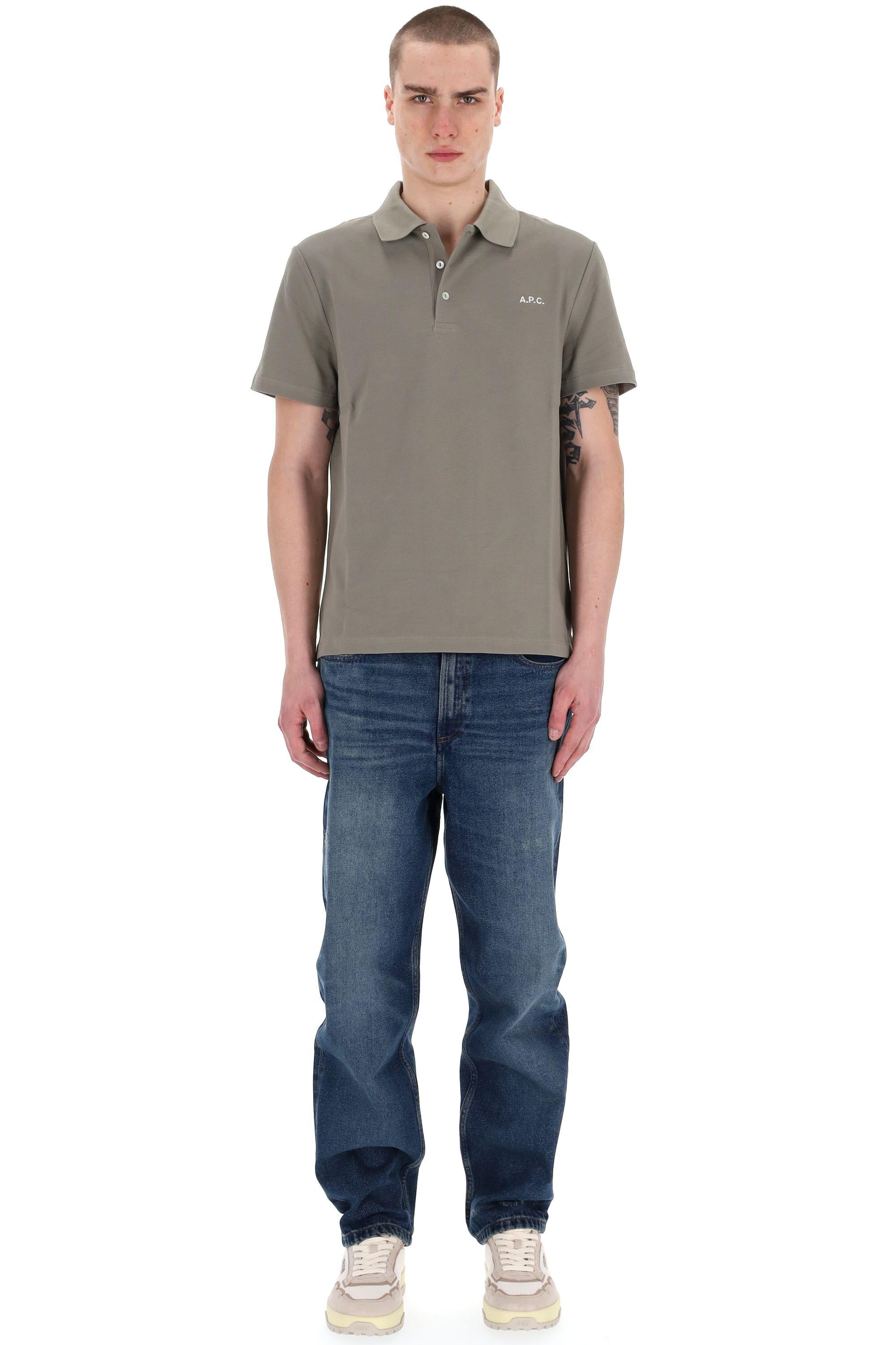 A.P.C. Polo in piquet di cotone con logo sul petto COGWZ-H26342 KAE 