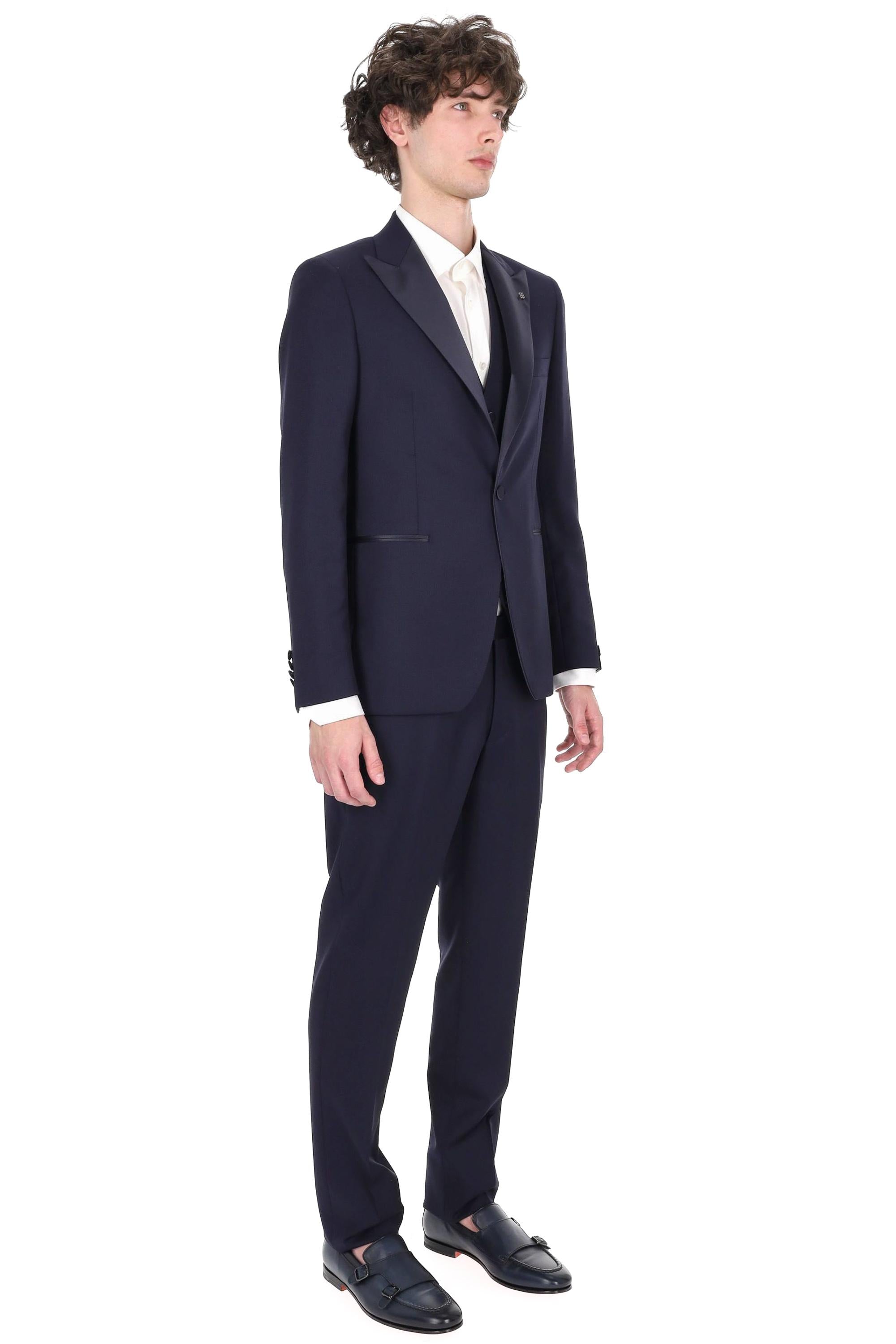 Tagliatore Abito smoking con gilet in lana vergine mod. Bruce EFBR15A01 070060 B1201 