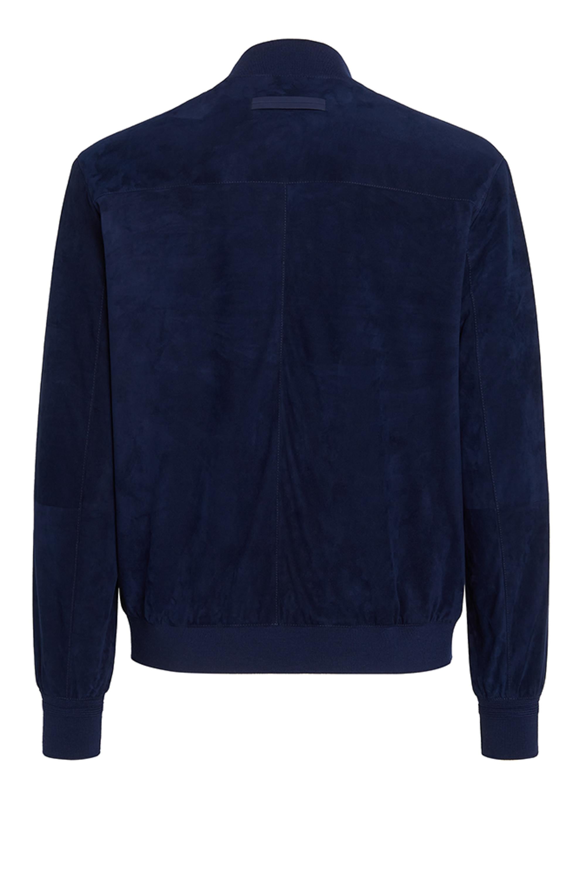 Zegna Bomber in camoscio collo baseball UDPVMA7-D169 B07 