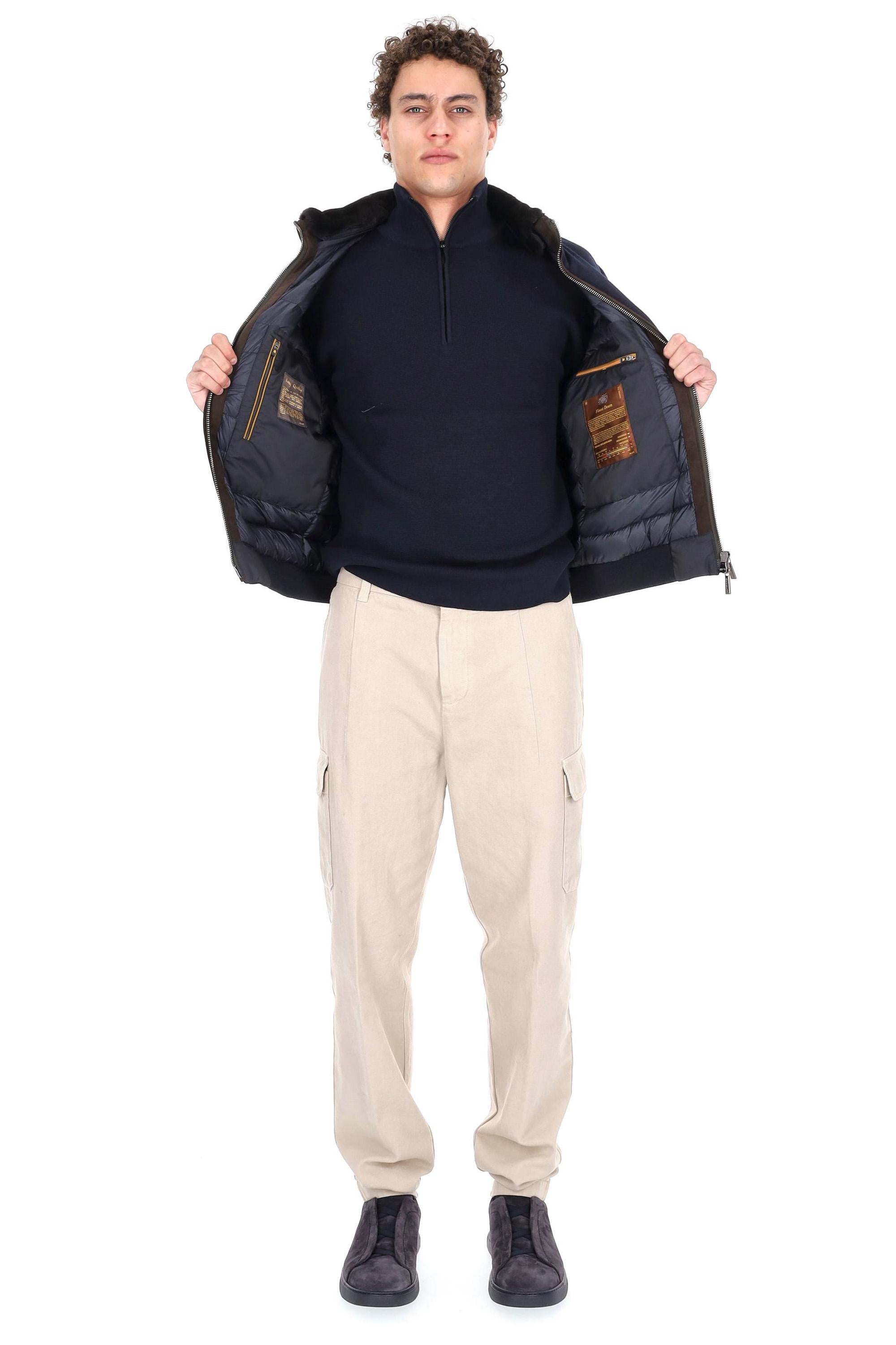 Moorer Giubbotto bomber in lana-cashmere con collo in pelliccia BELLATI-LS9 V1980 