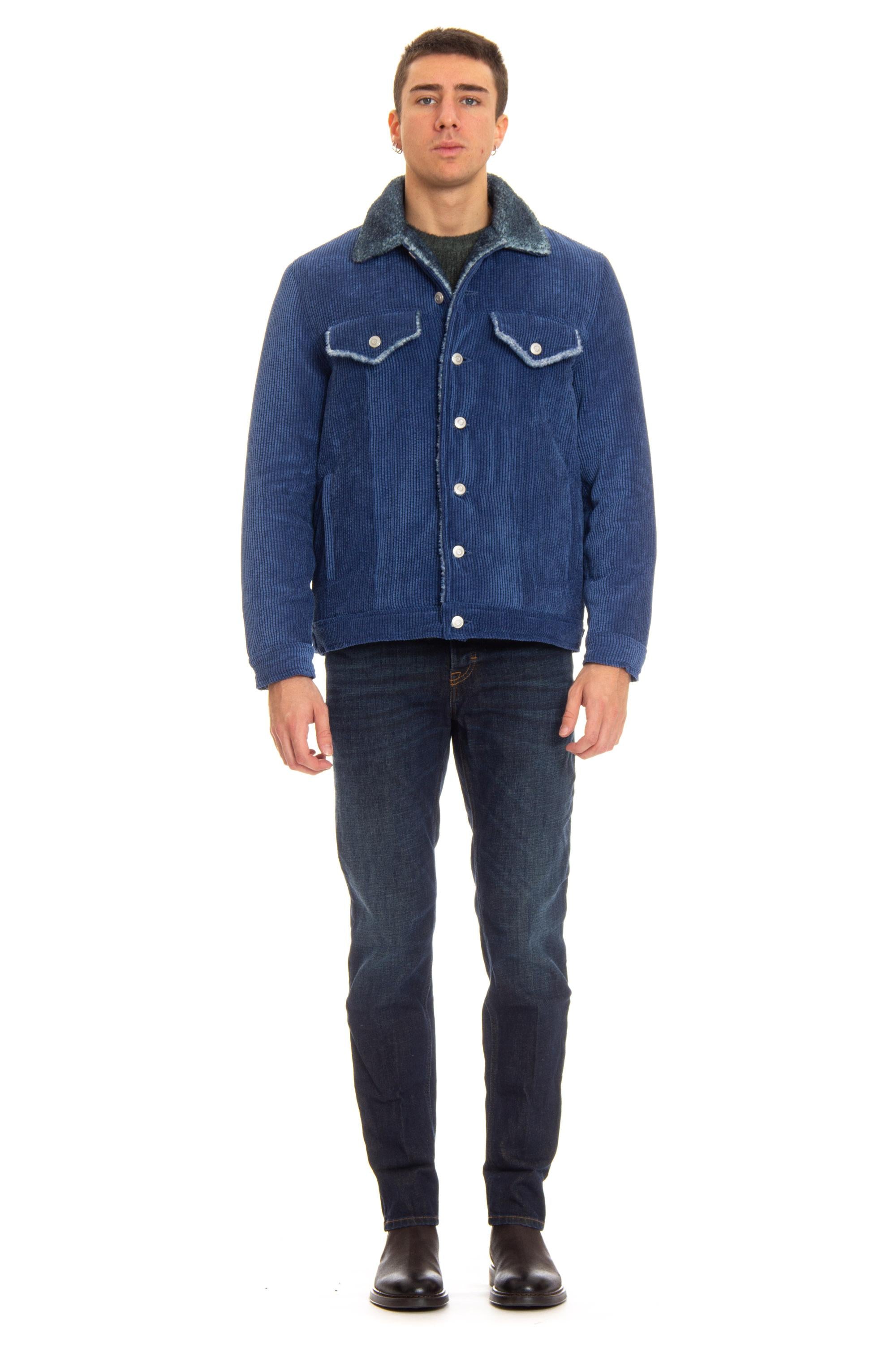 Roberto Collina Trucker in denim con interno in orsetto RP61005 RP6112 
