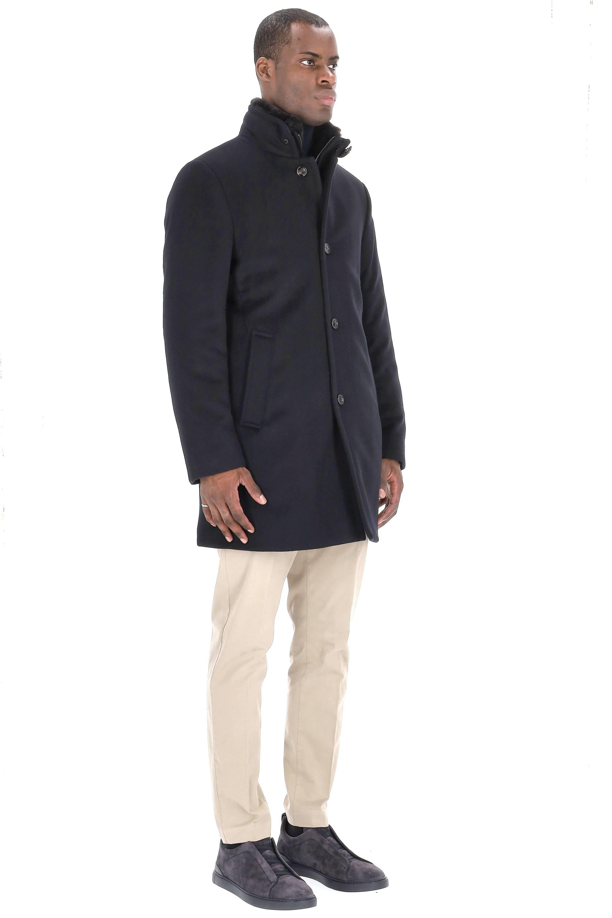 Moorer Cappotto lana-cashmere collo in pelliccia mod. Bond-fur-LE BOND FUR LE U0497 