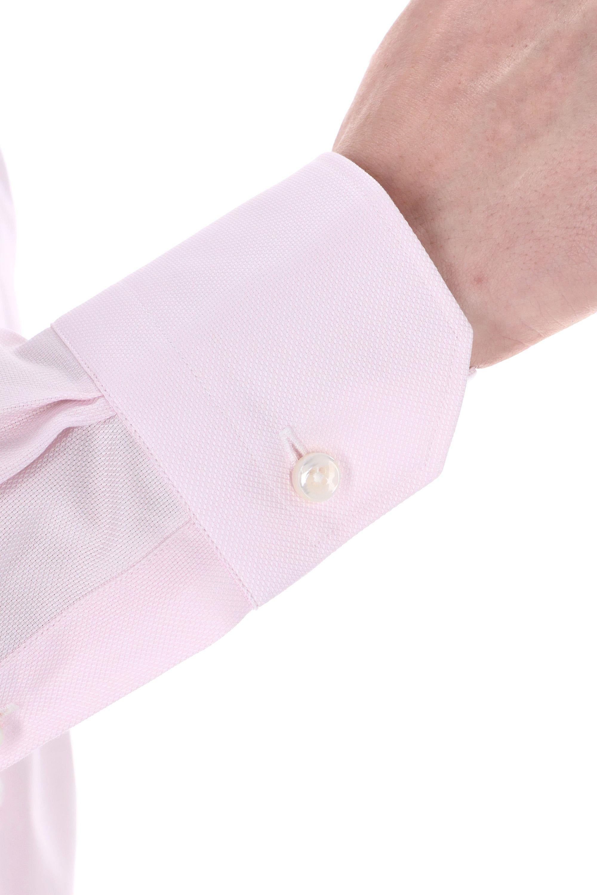 Zegna Camicia tramata in cotone Trofeo 903903A9 9MS0BA ROSA 