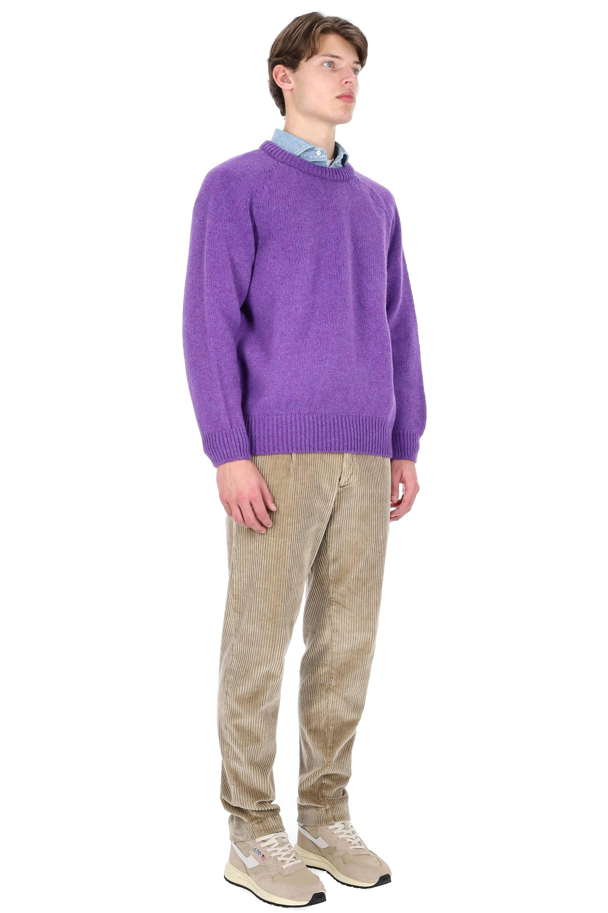 Howlin' Maglia girocollo in lana shetland boxy fit BOXY SPACE KNIT/2 VIOLET DREAMS 