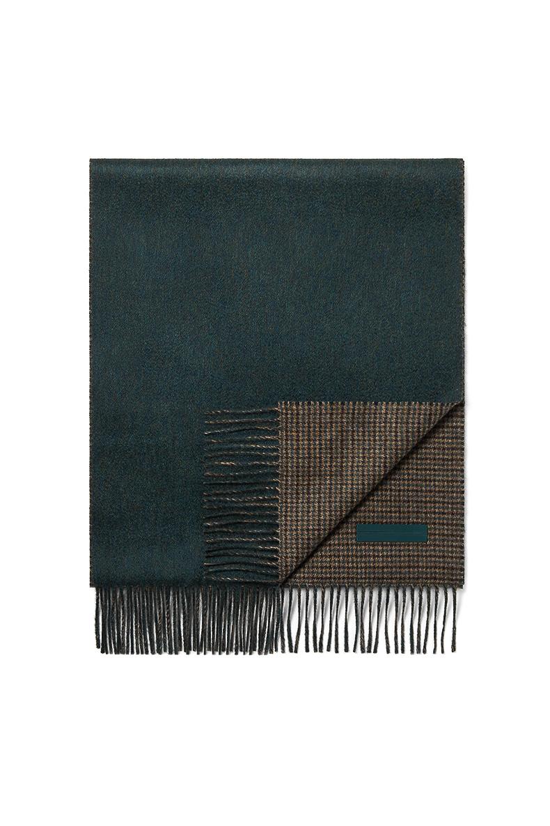 Zegna Sciarpa pied de poule in beaver di Oasi Cashmere Z2L01SA2-22A BR1 