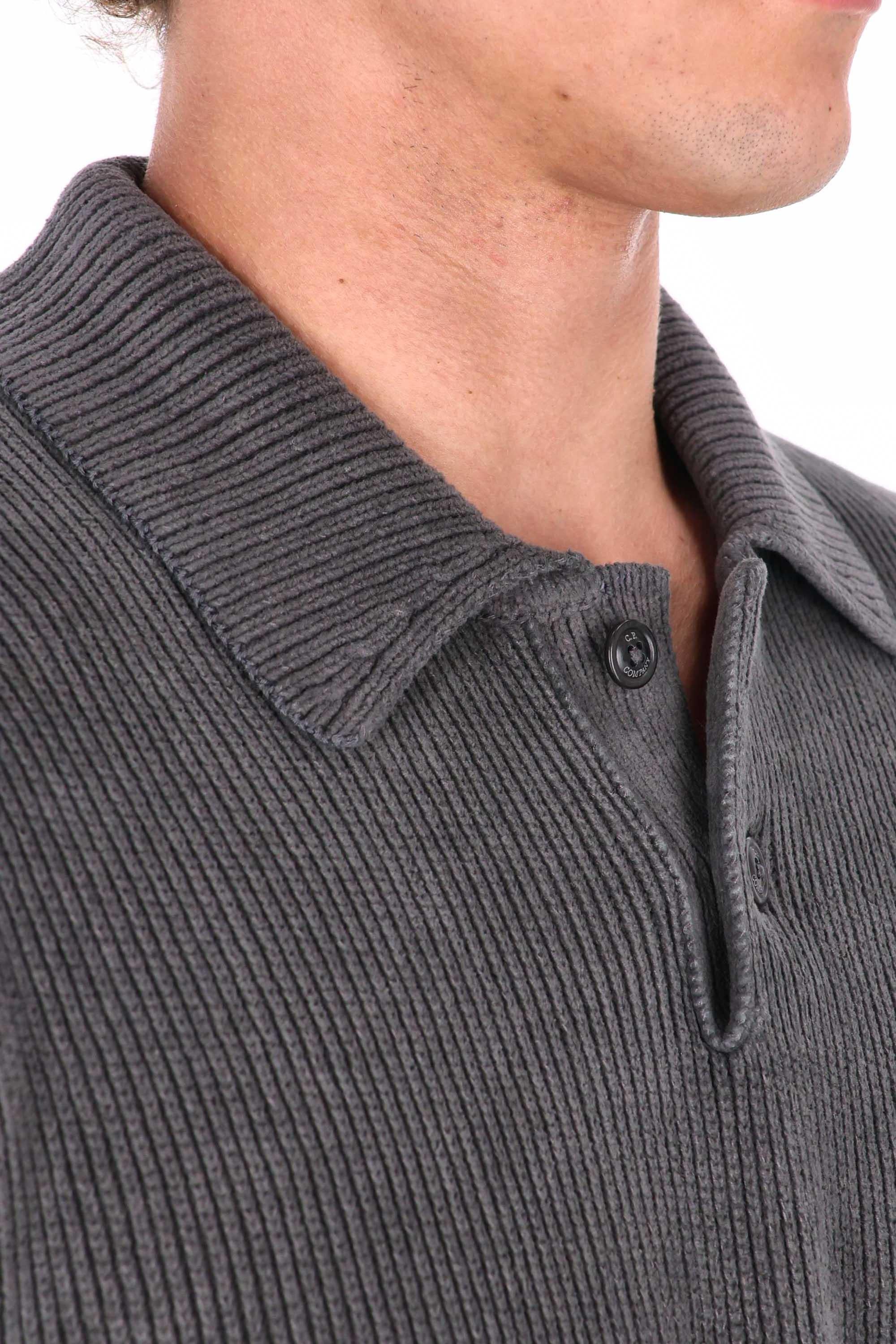 CP Company Polo-felpa in ciniglia di cotone MKN021A00-5558G/2 978 