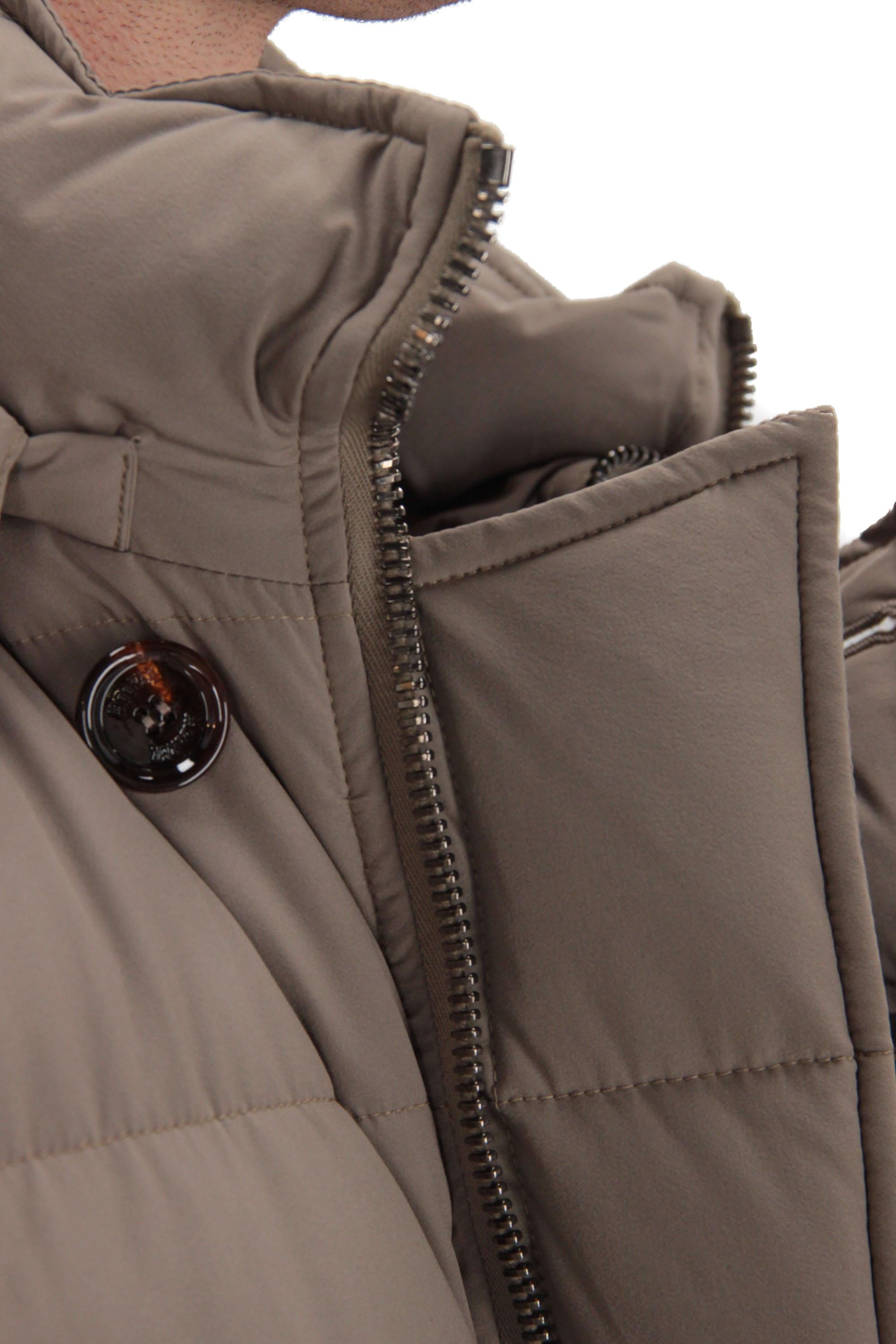 Piumino doppiopetto in nylon bi-stretch mod. Florio-Kn FLORIO-KN2 NUT Moorer 