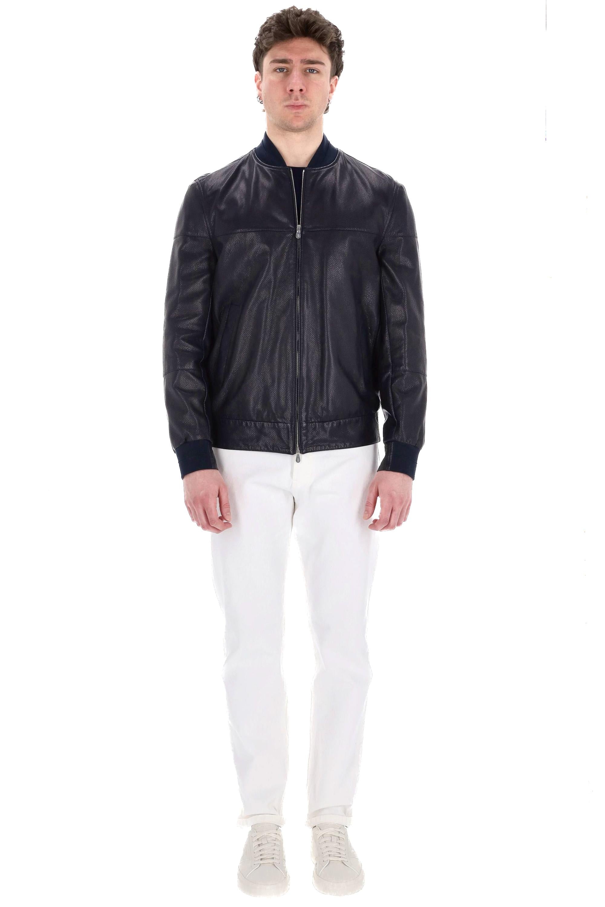 Giubbino bomber in pelle traforata MPMUF1928 C8410 Brunello Cucinelli 