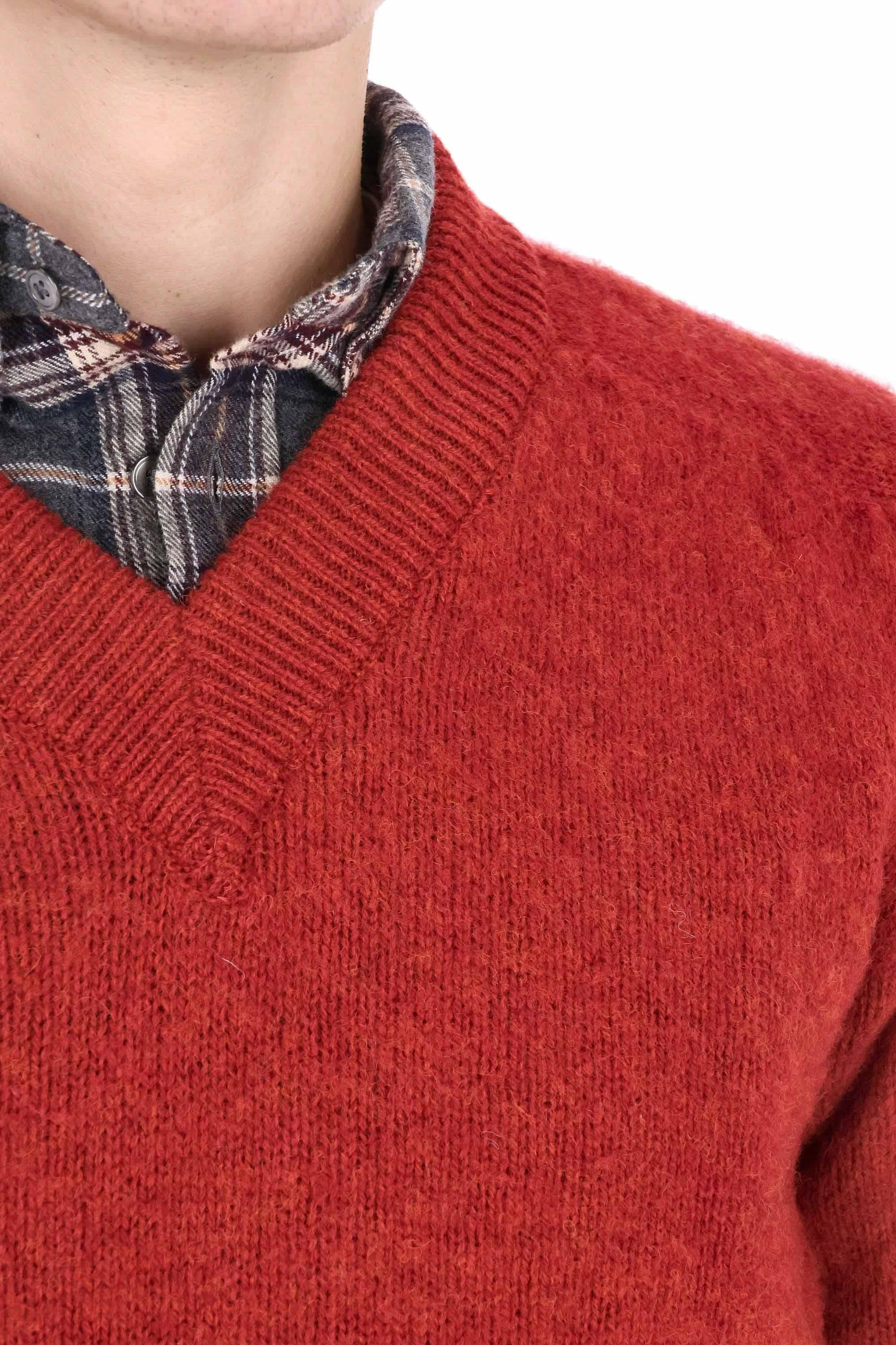 Howlin' Maglia scollo V in lana shetland boxy fit FUTURE MEMORIES MAGMA 