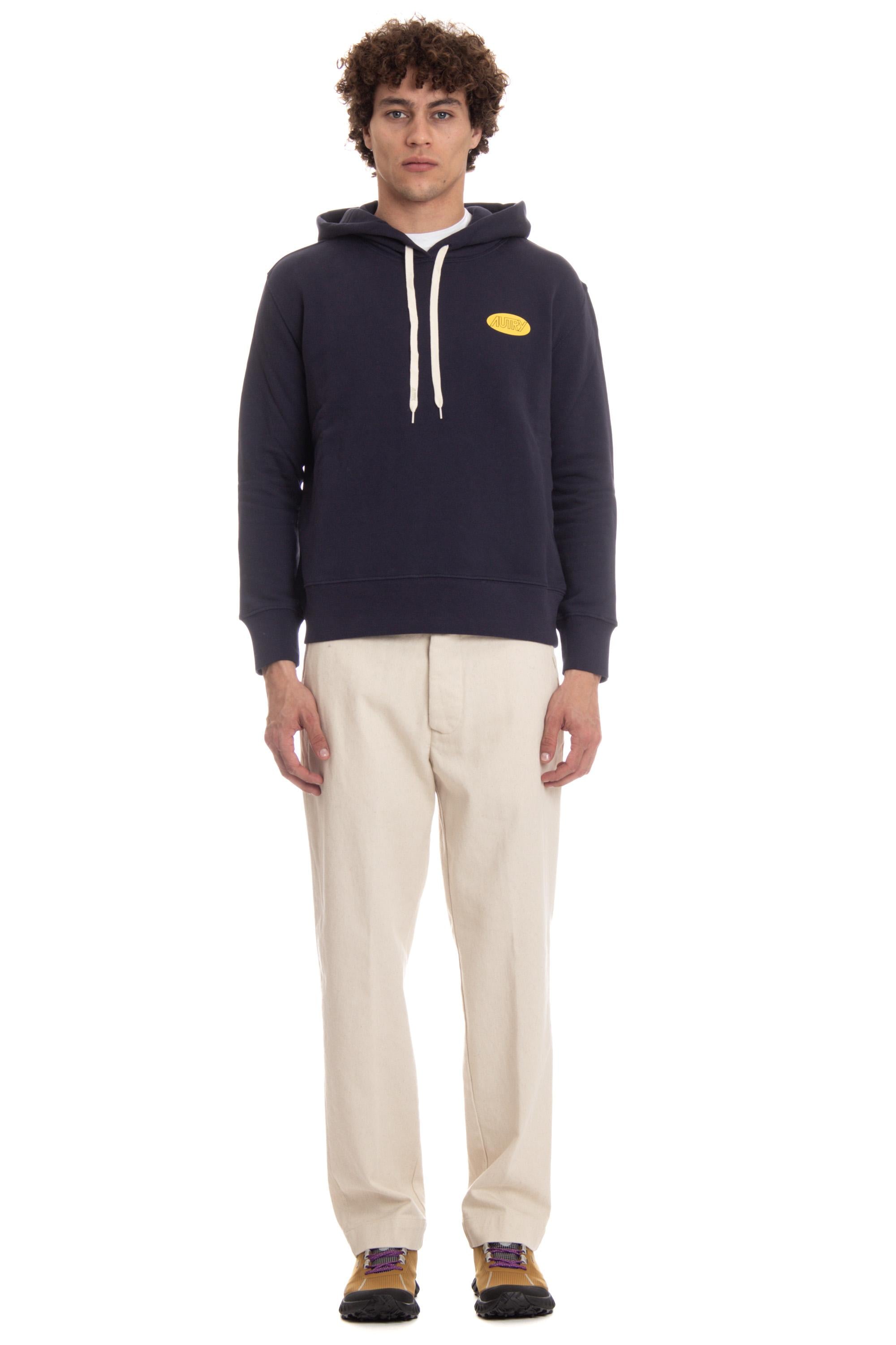 Autry Felpa in cotone con logo HOPW 02JB JERSEY BLUE 