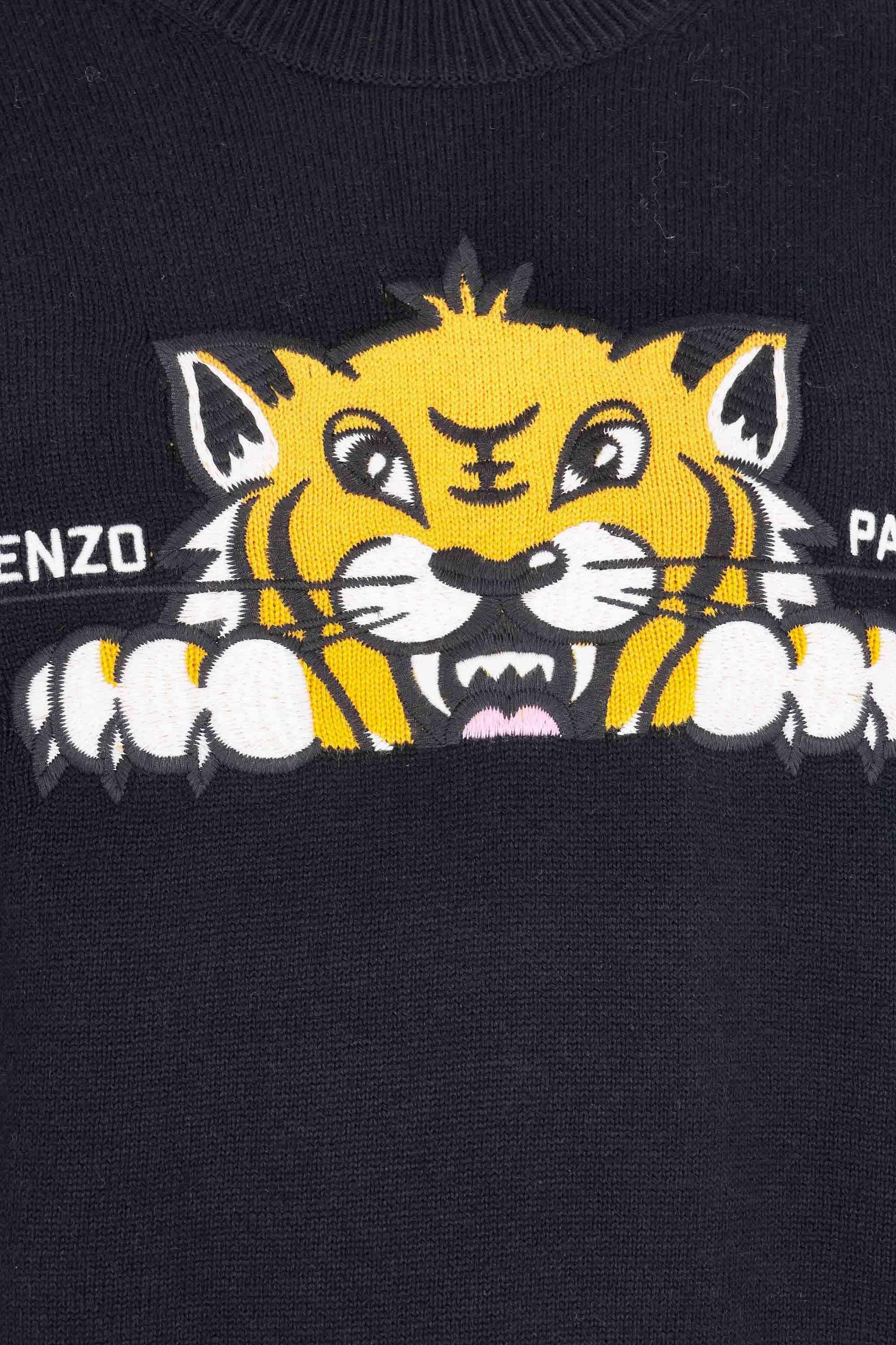 Kenzo Maglia girocollo in lana-cotone Happy Tiger FF65PU7503LI 99J 