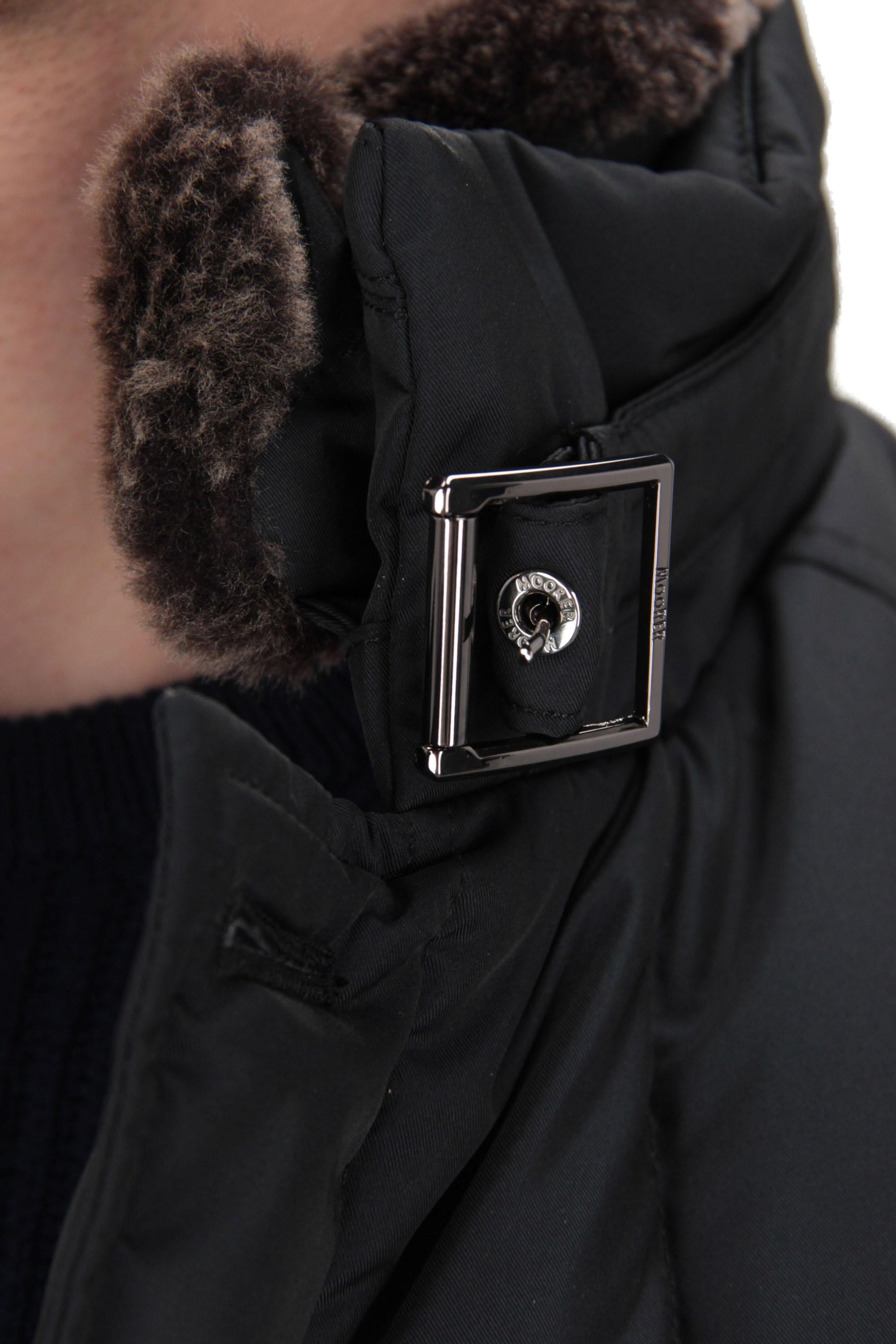 Piumino petto e mezzo con collo in castorino mod. Morris-Km MORRIS-KM2 BLU Moorer 