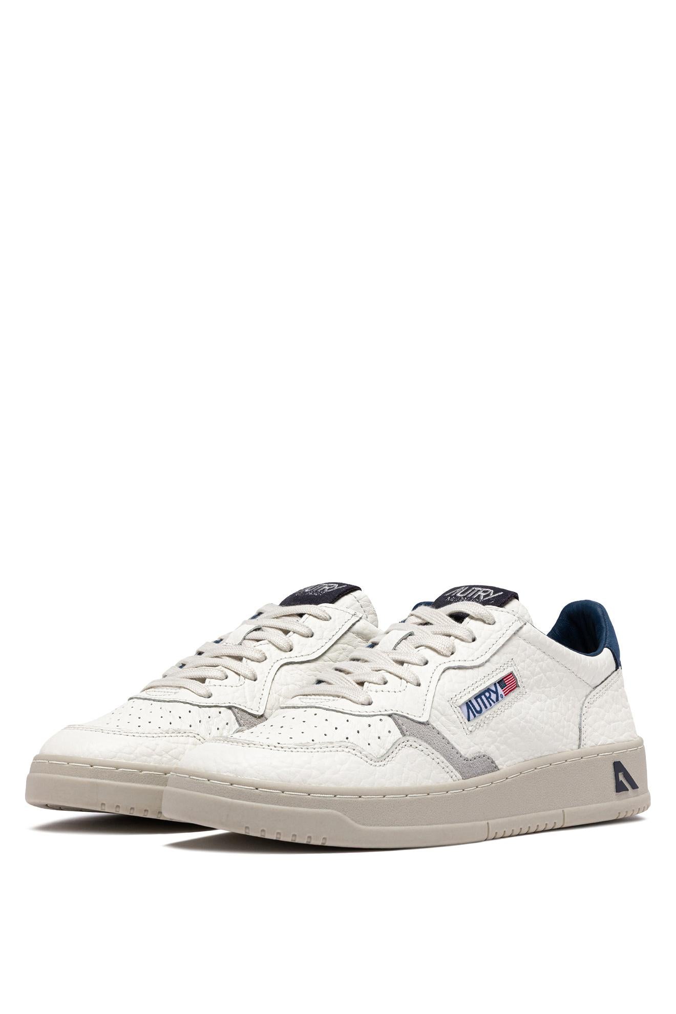Autry Sneaker Medalist in pelle elephant talloncino blu AULM NE12 ENBLU/PERIS 