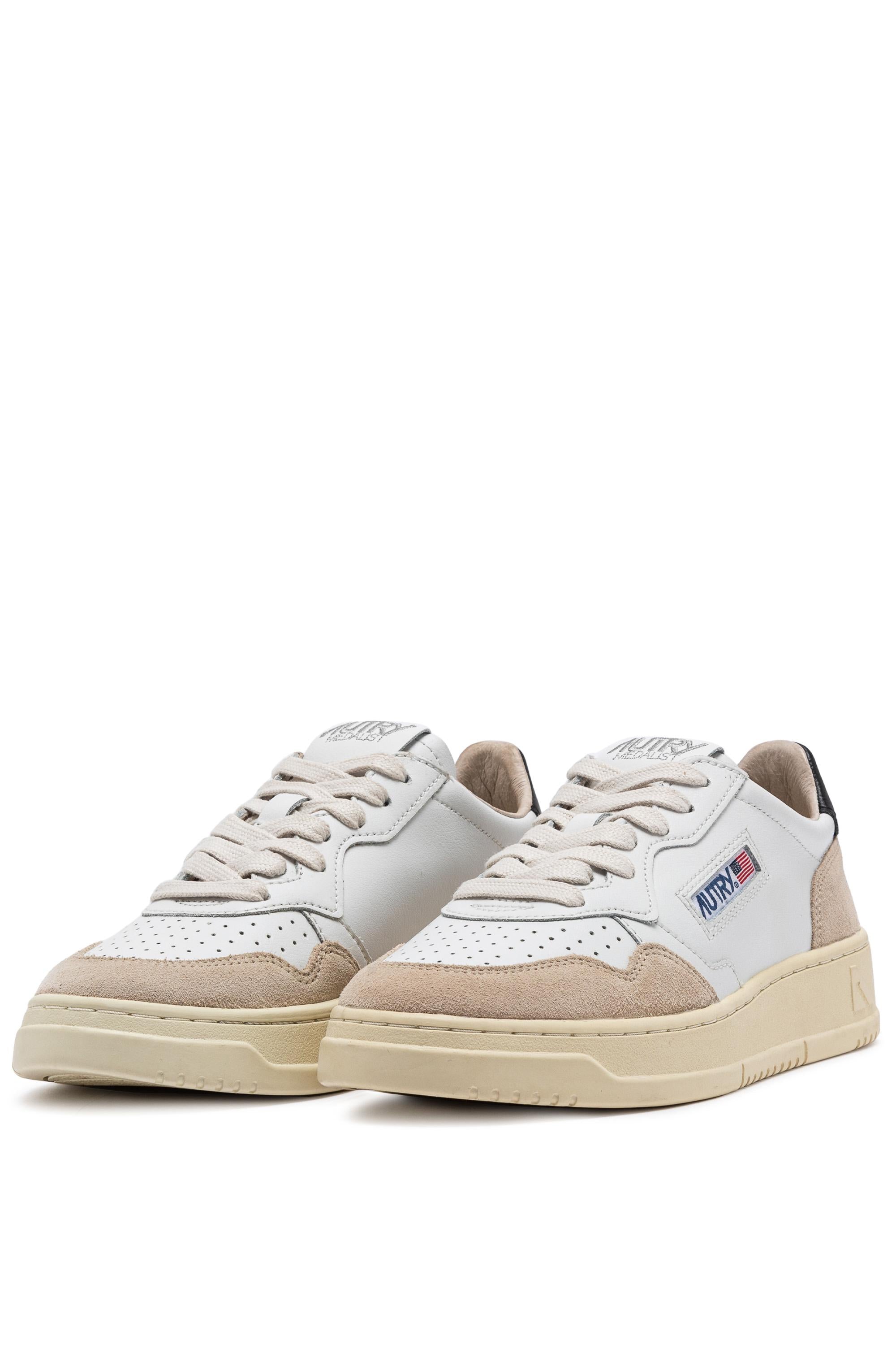Autry Sneaker Medalist donna bimateriale talloncino nero AULW LS21 WHT/BLK 