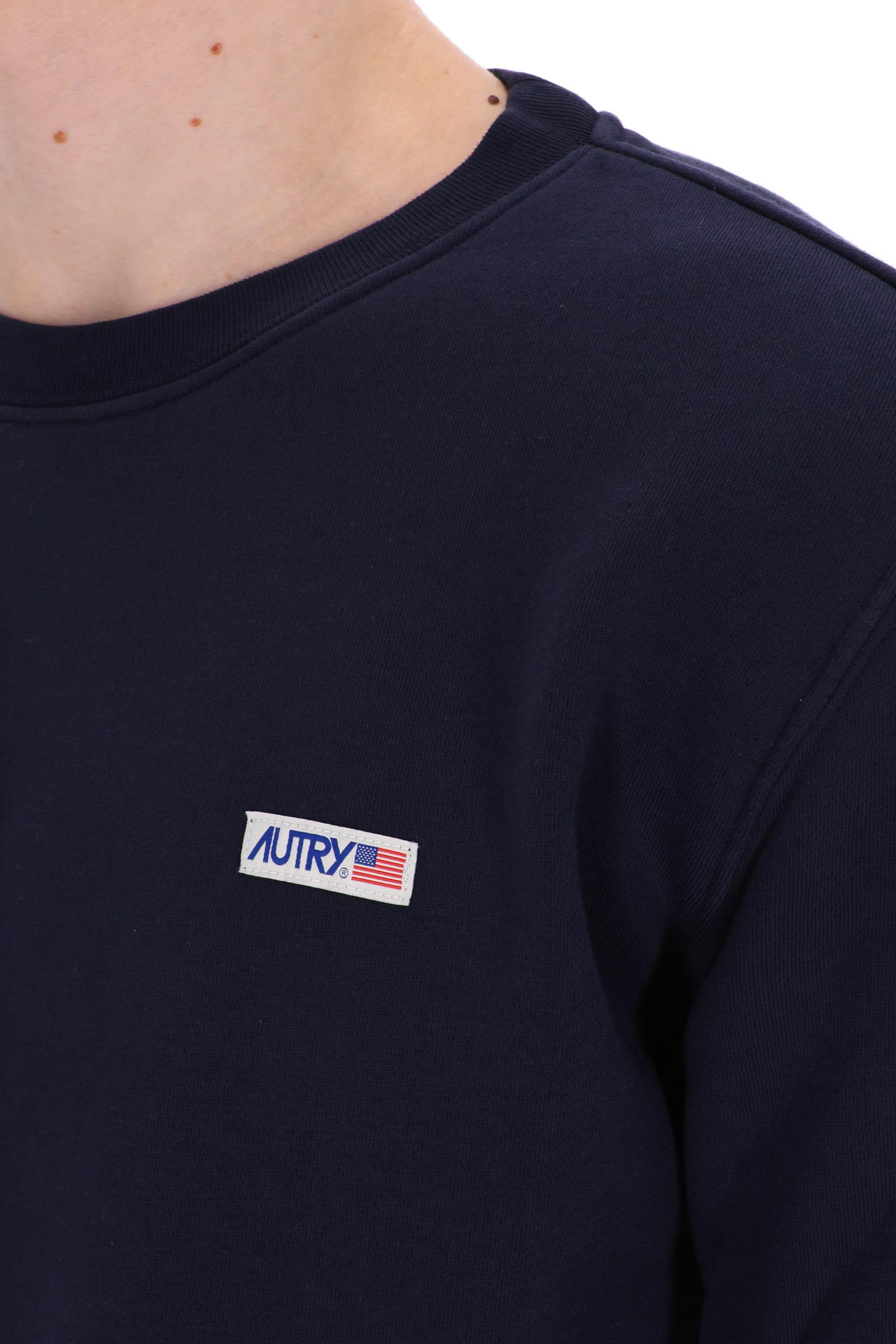 Felpa in cotone con logo SWPW 01JB BLU Autry 