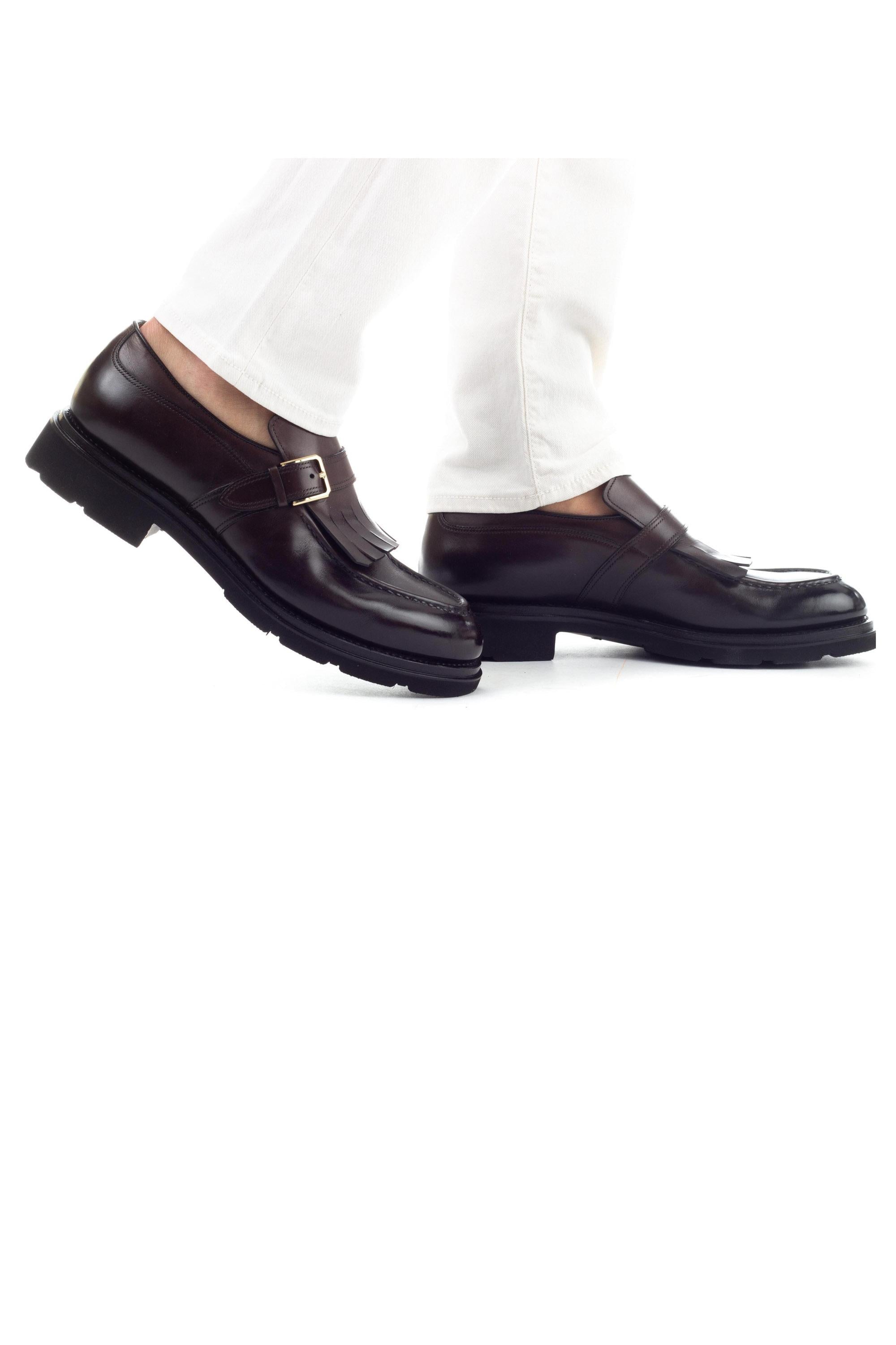 Santoni Scarpa in pelle monofibbia e frange MCCN17773UM4IVR 7747 