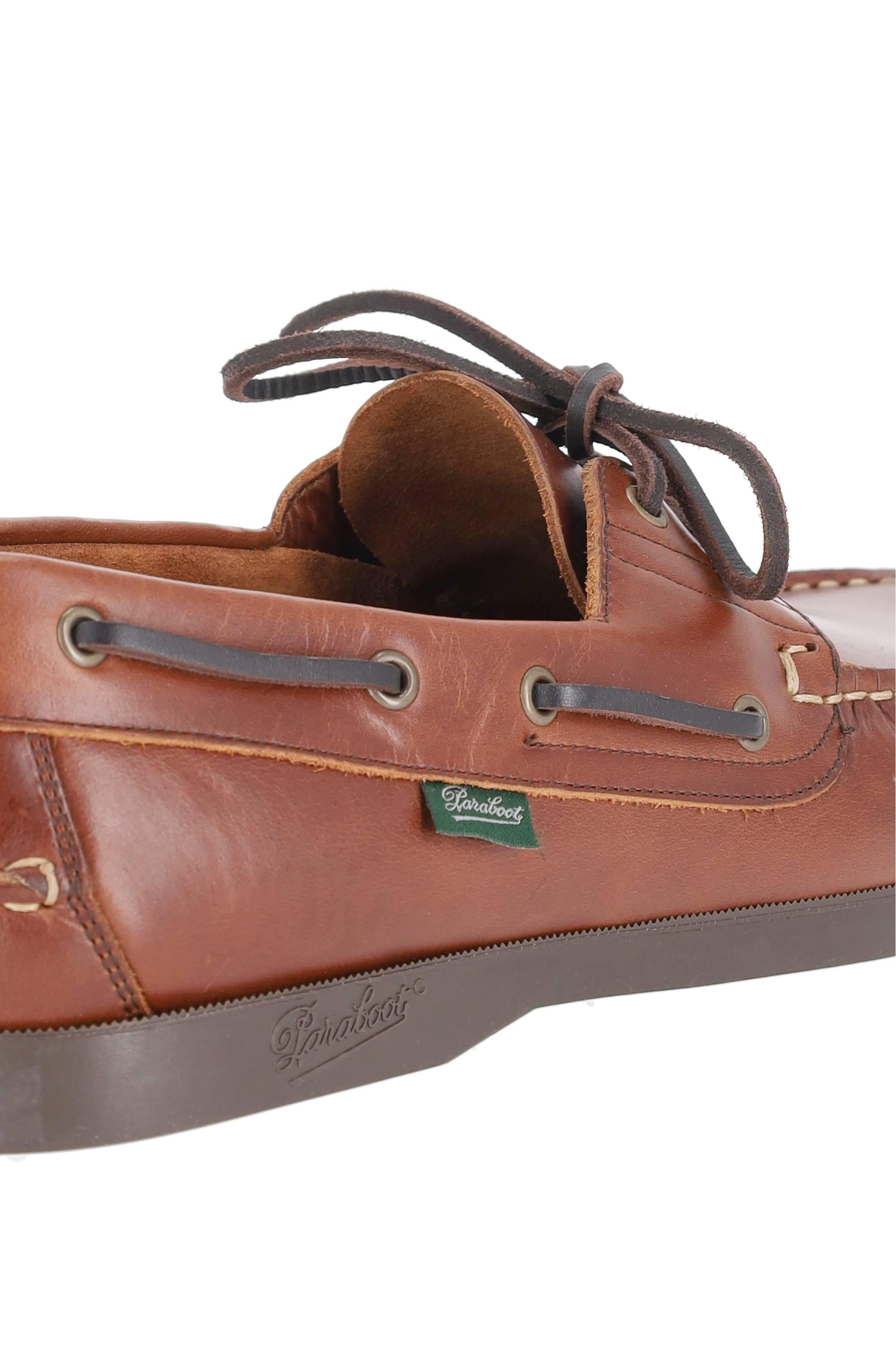 Paraboot Mocassino da barca in pelle modello Barth 781001 MARRON-AMERICA 