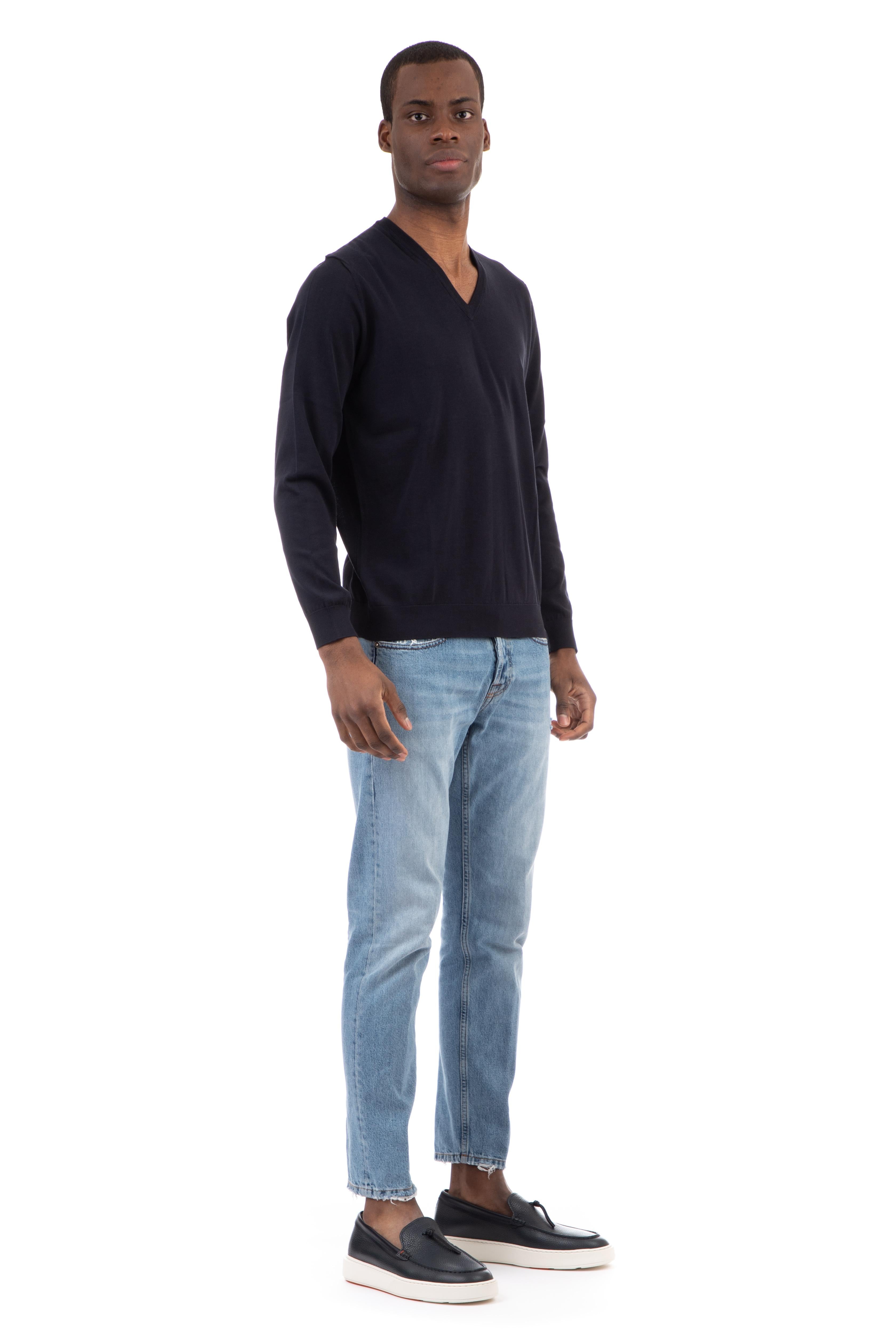Maglia scollo a v in fine cotone D0GN481 795 Drumohr 