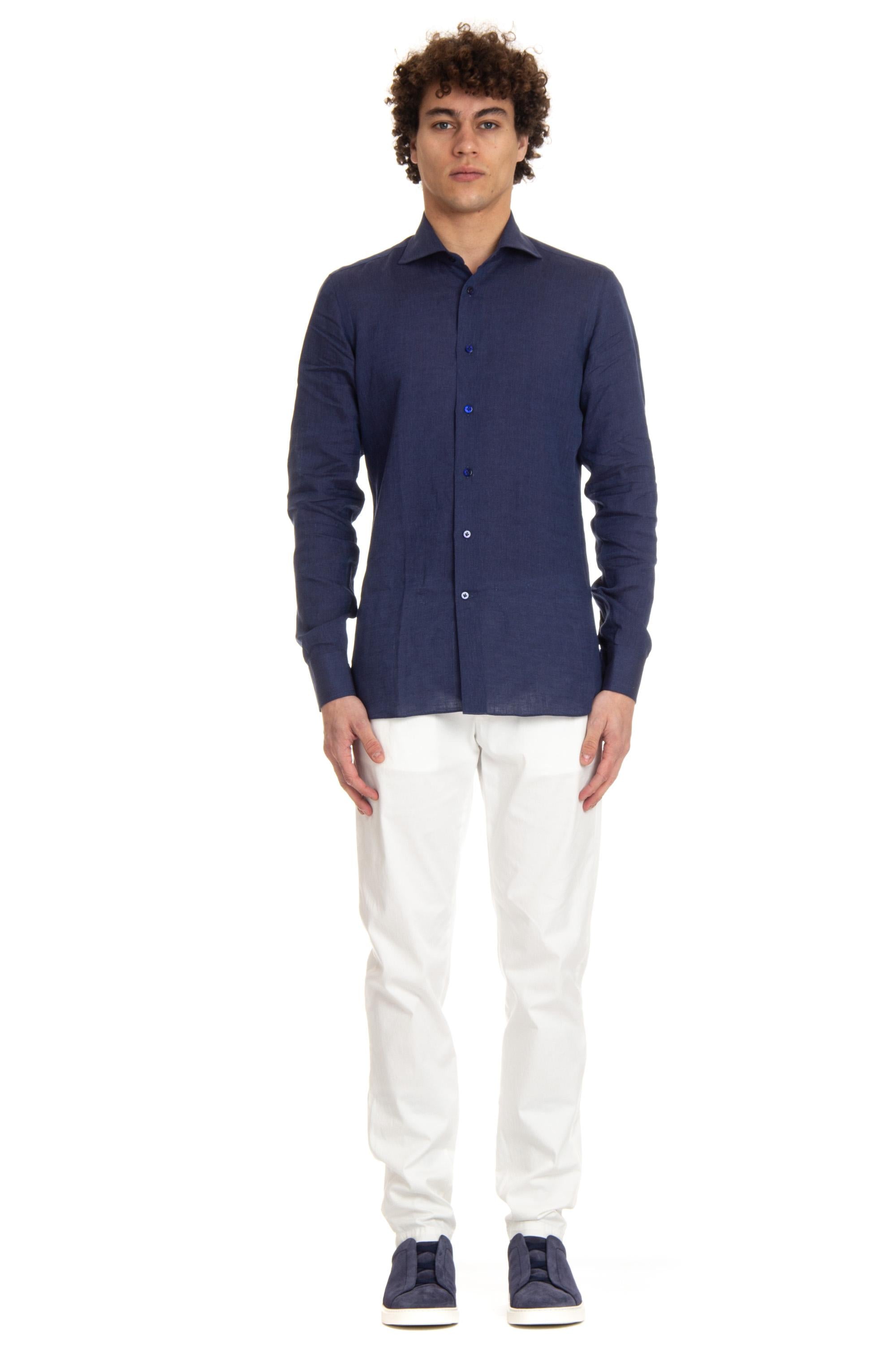 Camicia sartoriale in lino tinta unita 18041/3 6 Borriello 