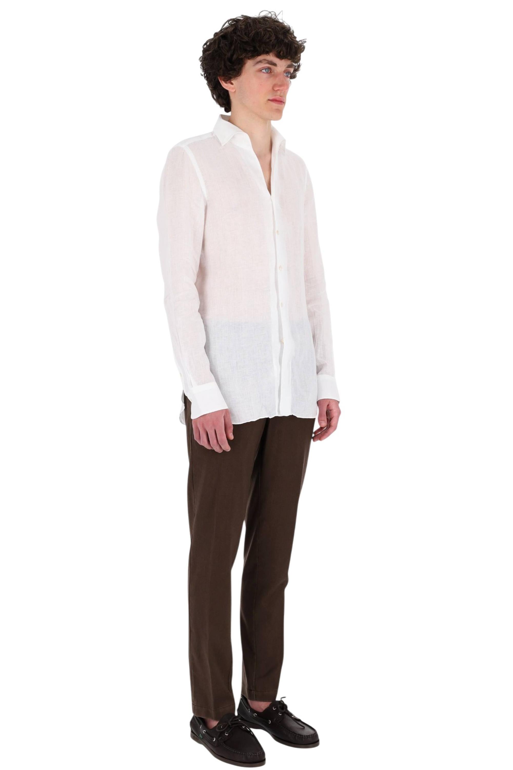 Finamore Camicia in puro lino collo Ustica modello Gaeta GT18 046117 C0649 01 