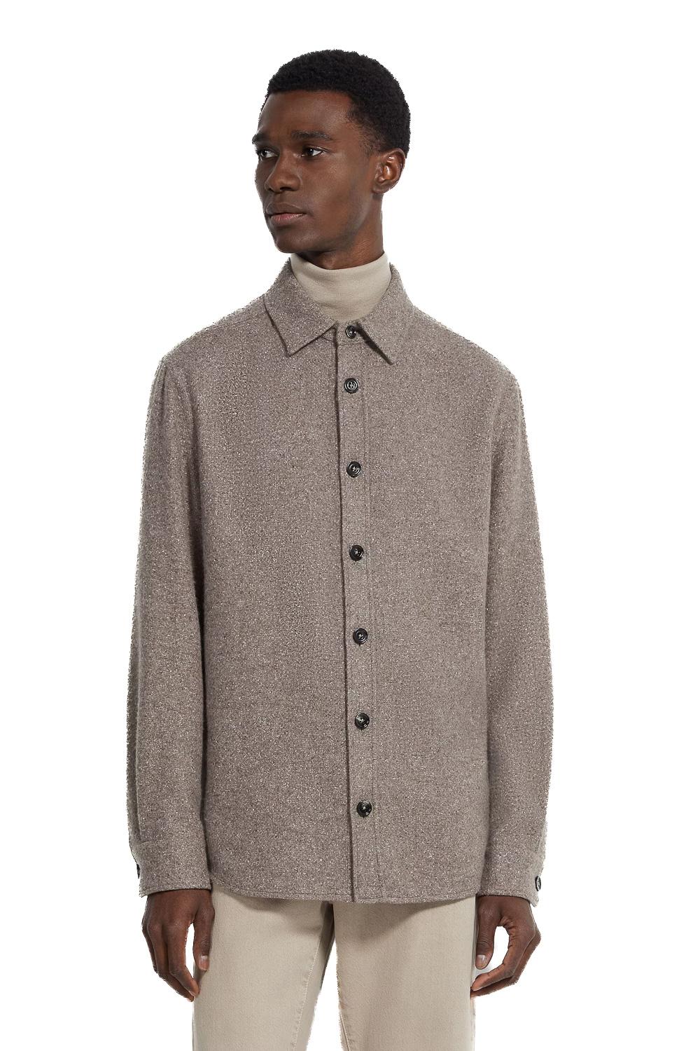 Zegna Overshirt in donegal di lana-seta UGV10A2-SOT48 018 