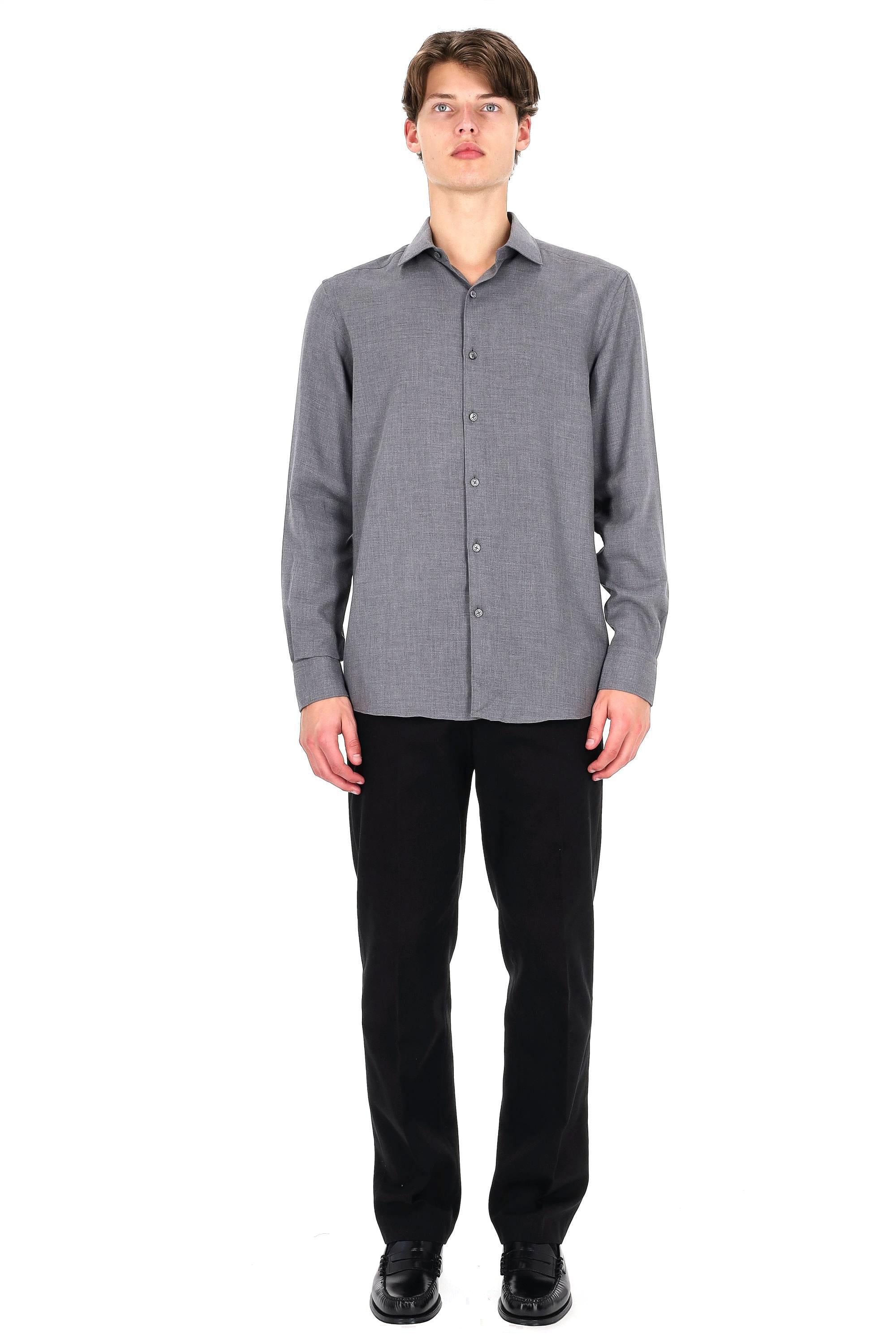Zegna Camicia CashCo in cotone e cashmere E8X44A6-SRF5/2 046 