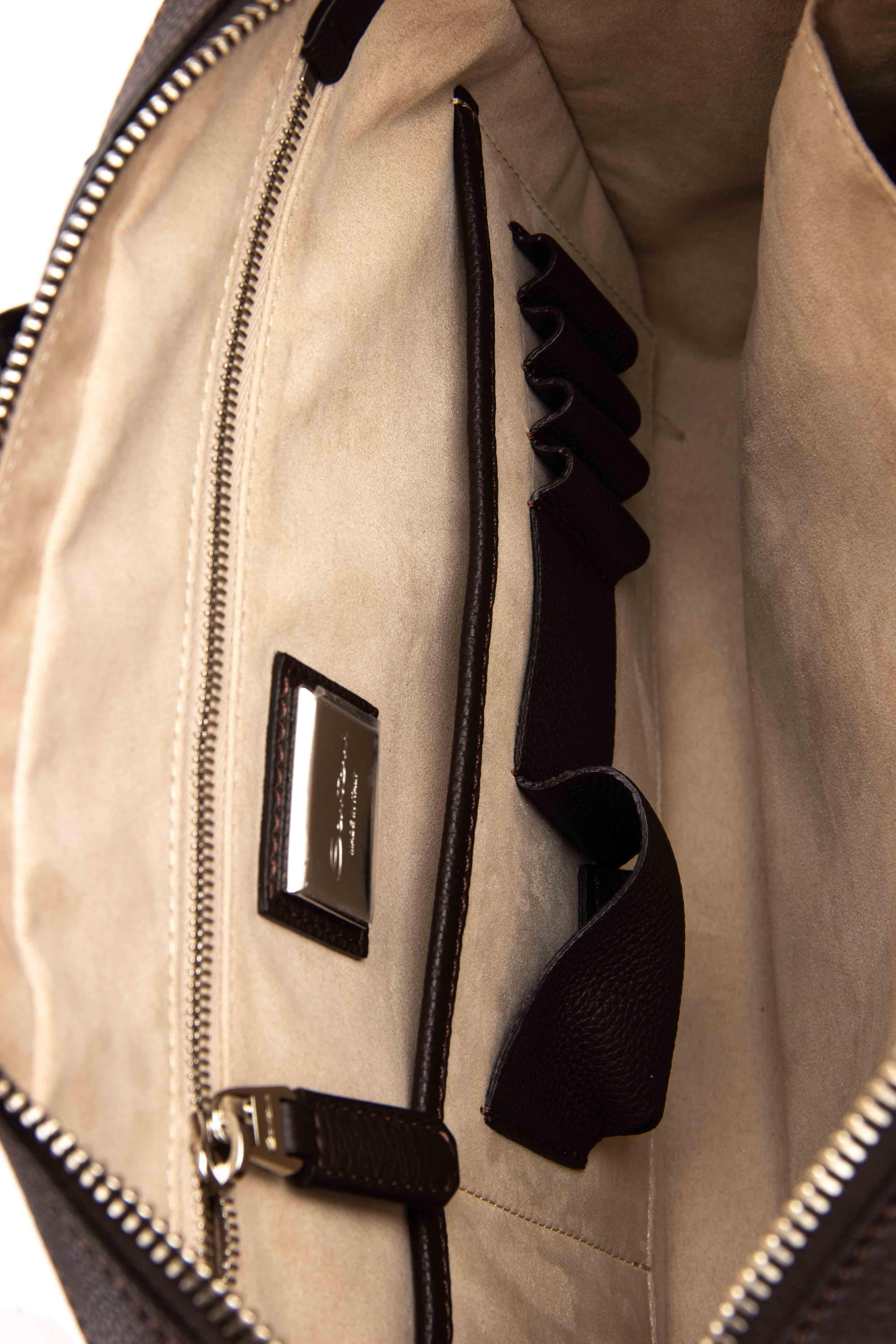 Santoni Borsa 24 ore in pelle martellata con tracolla UIBBA2432EN-ASIW T50 
