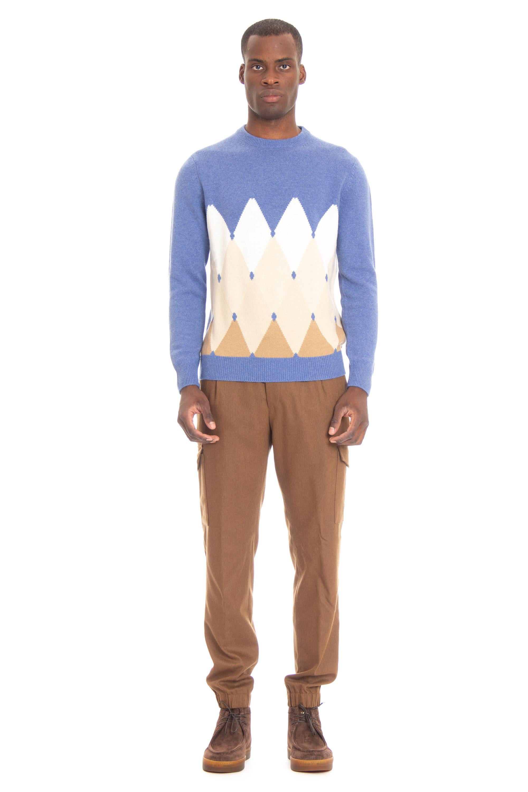 Maglia girocollo in cashmere argyle B2P000 7K0A8/2 93099 Ballantyne 