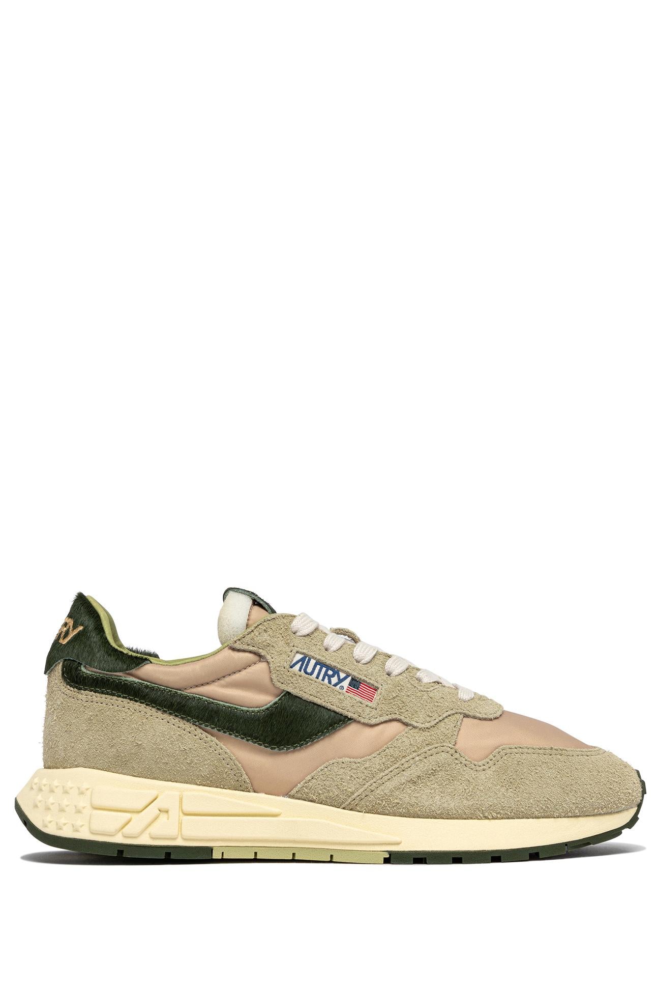 Autry Running Rellwind in camoscio e nylon talloncino in cavallino verde WWLM UP05 SPONGE/GRN 