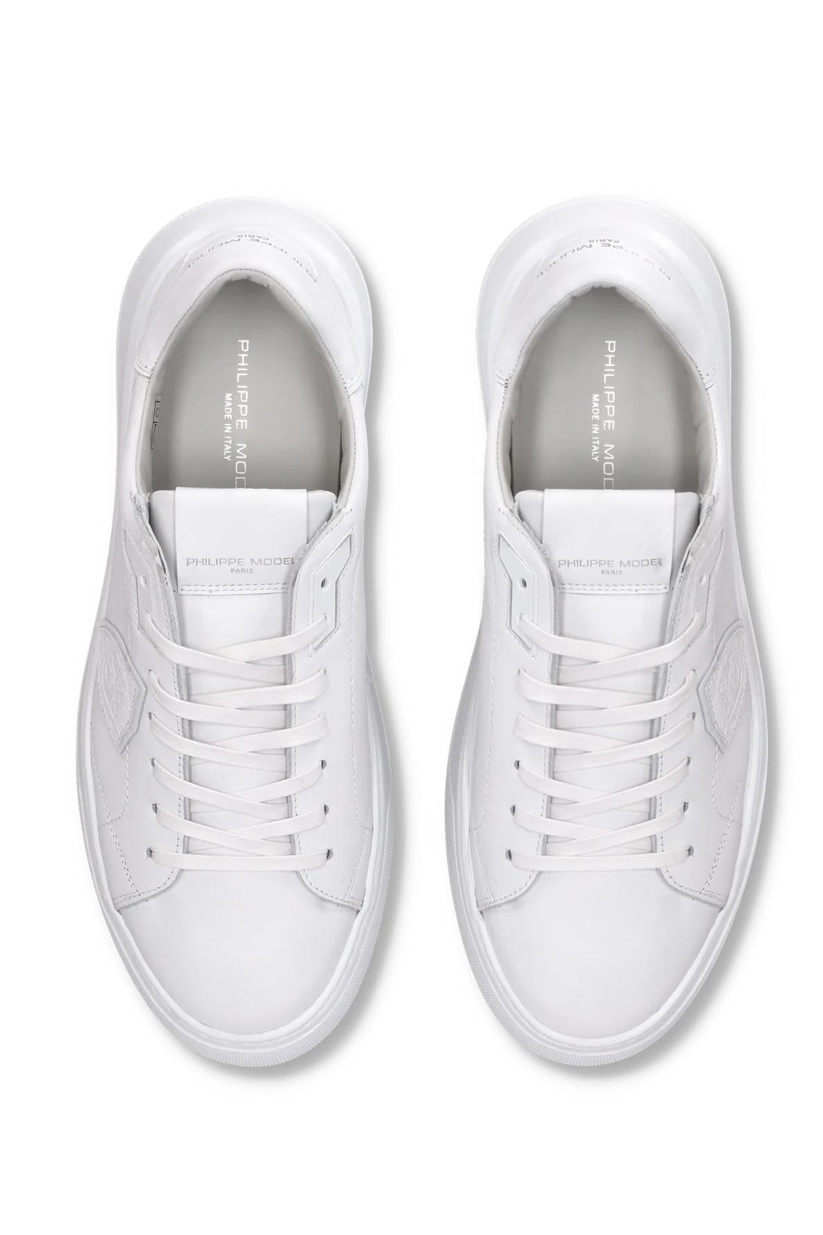 Philippe Model Sneaker low Temple in pelle total white BTLU-V001 TOT WHT 
