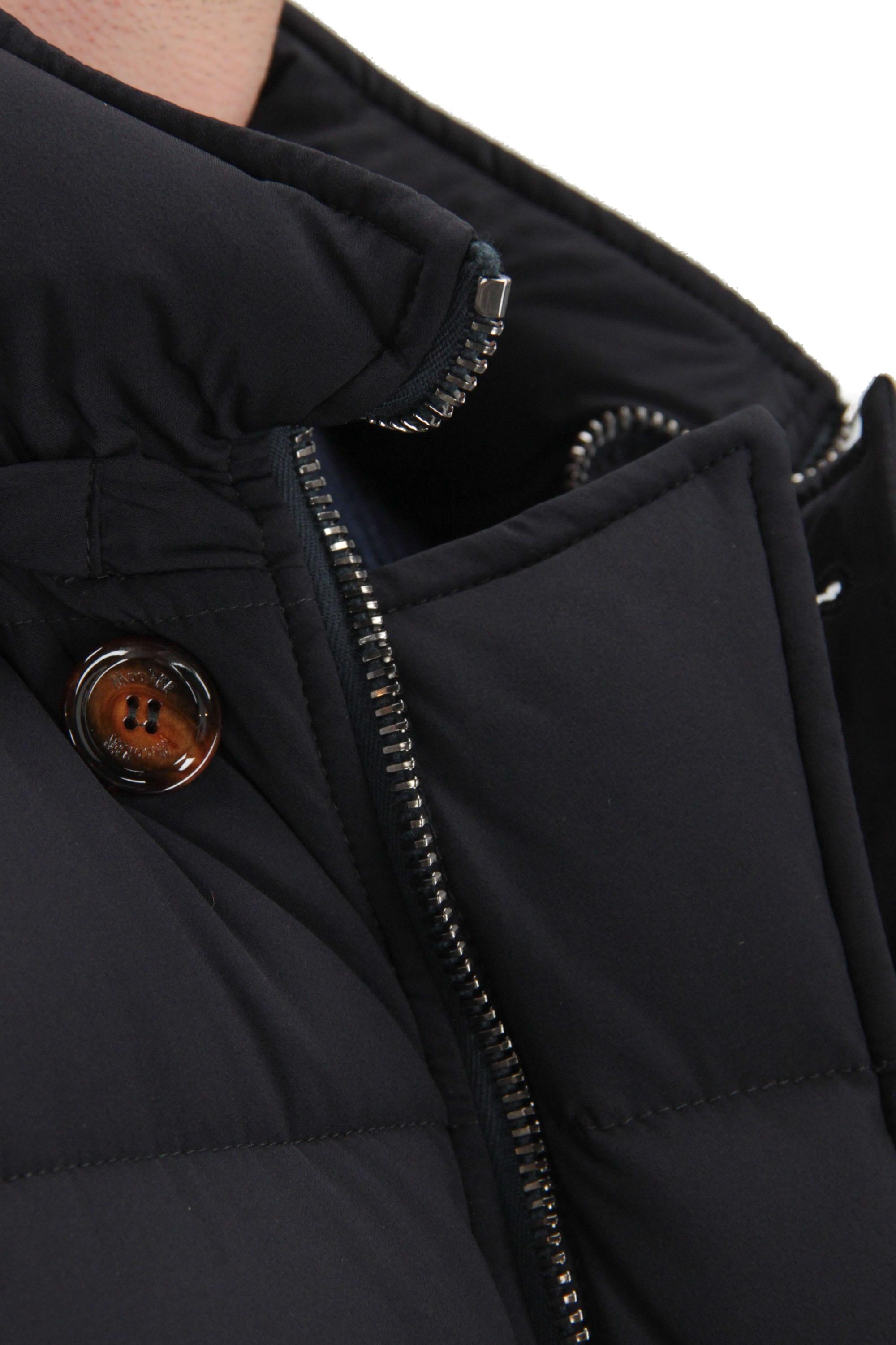 Piumino petto e mezzo con collo in castorino mod. Morris-Km MORRIS-KM2 BLU Moorer 