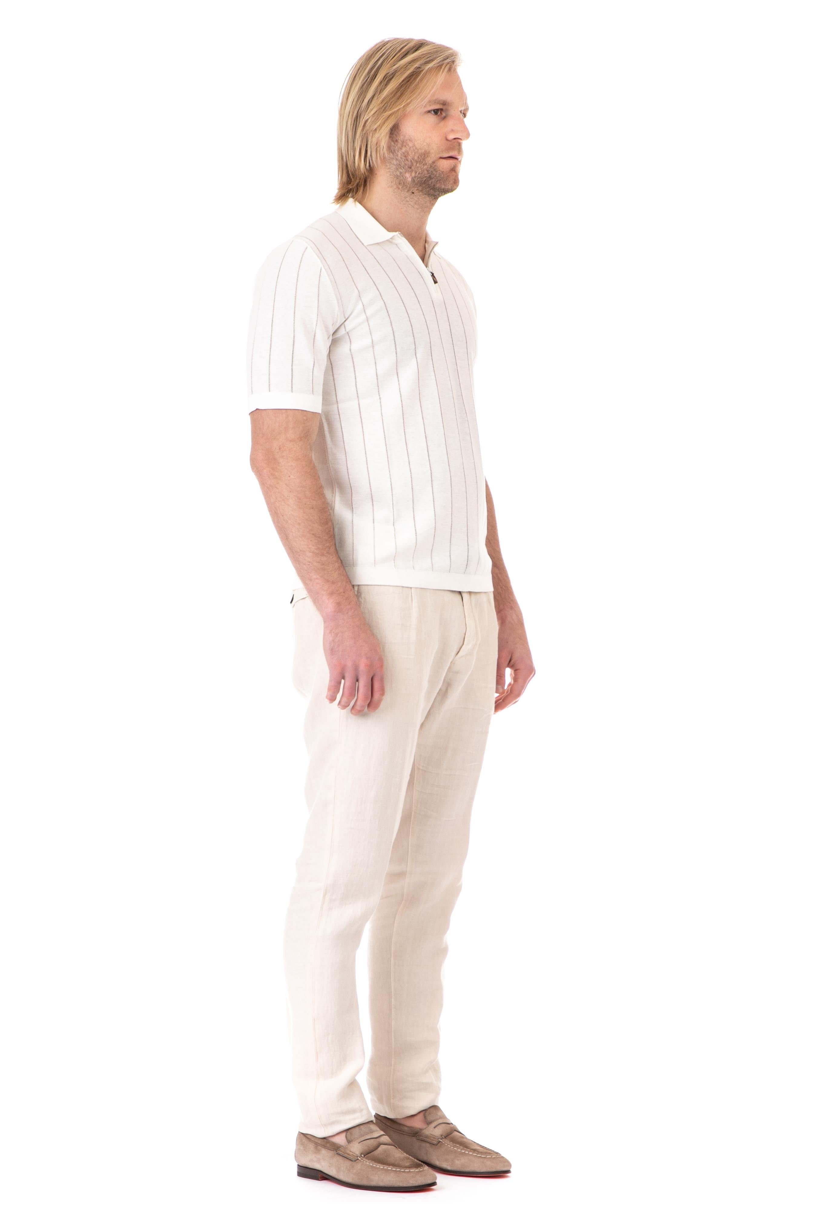 Eleventy Polo mezza zip in cotone extrafine G76MAGG39 MAG0G021 01 
