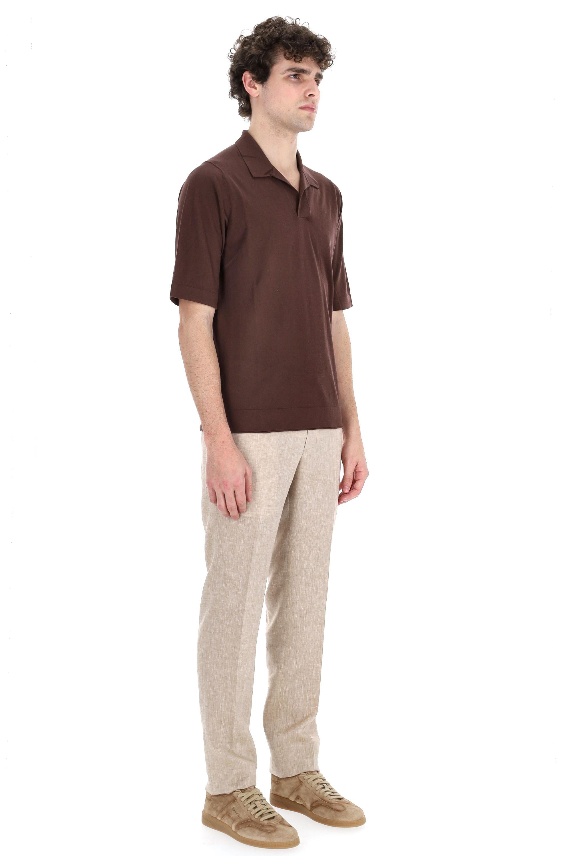 Ballantyne Polo open collar in fine cotone B2W104 18C23-3 14539 