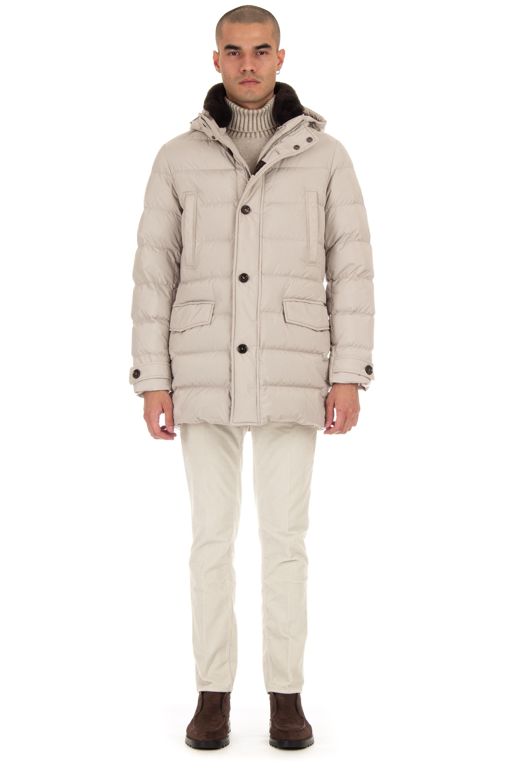 Moorer Piumino con cappuccio e collo in castoro mod. saturno-stp SATURNO-STP U0102 