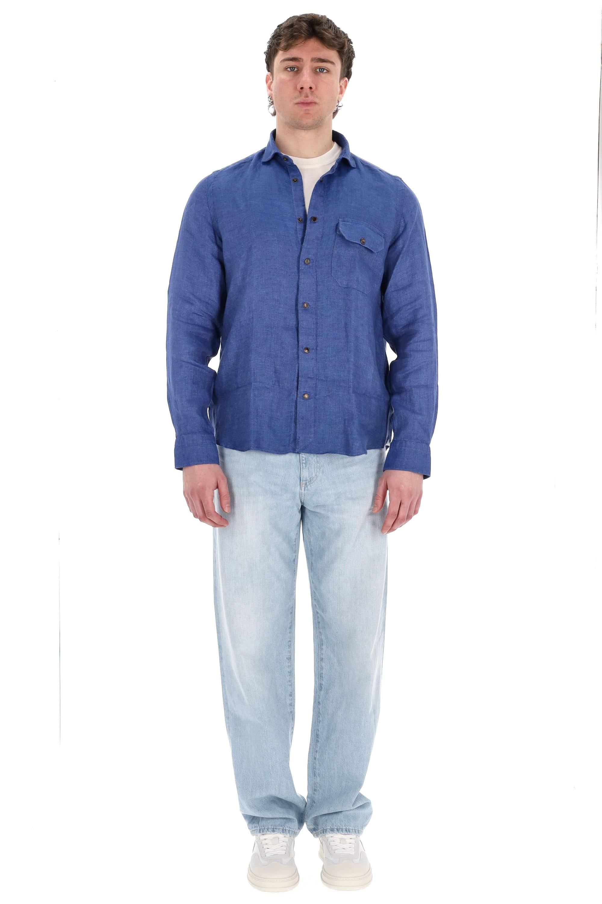 Camicia sartoriale in puro lino modello Maratea MEATP-045976-P5059 02 Finamore 