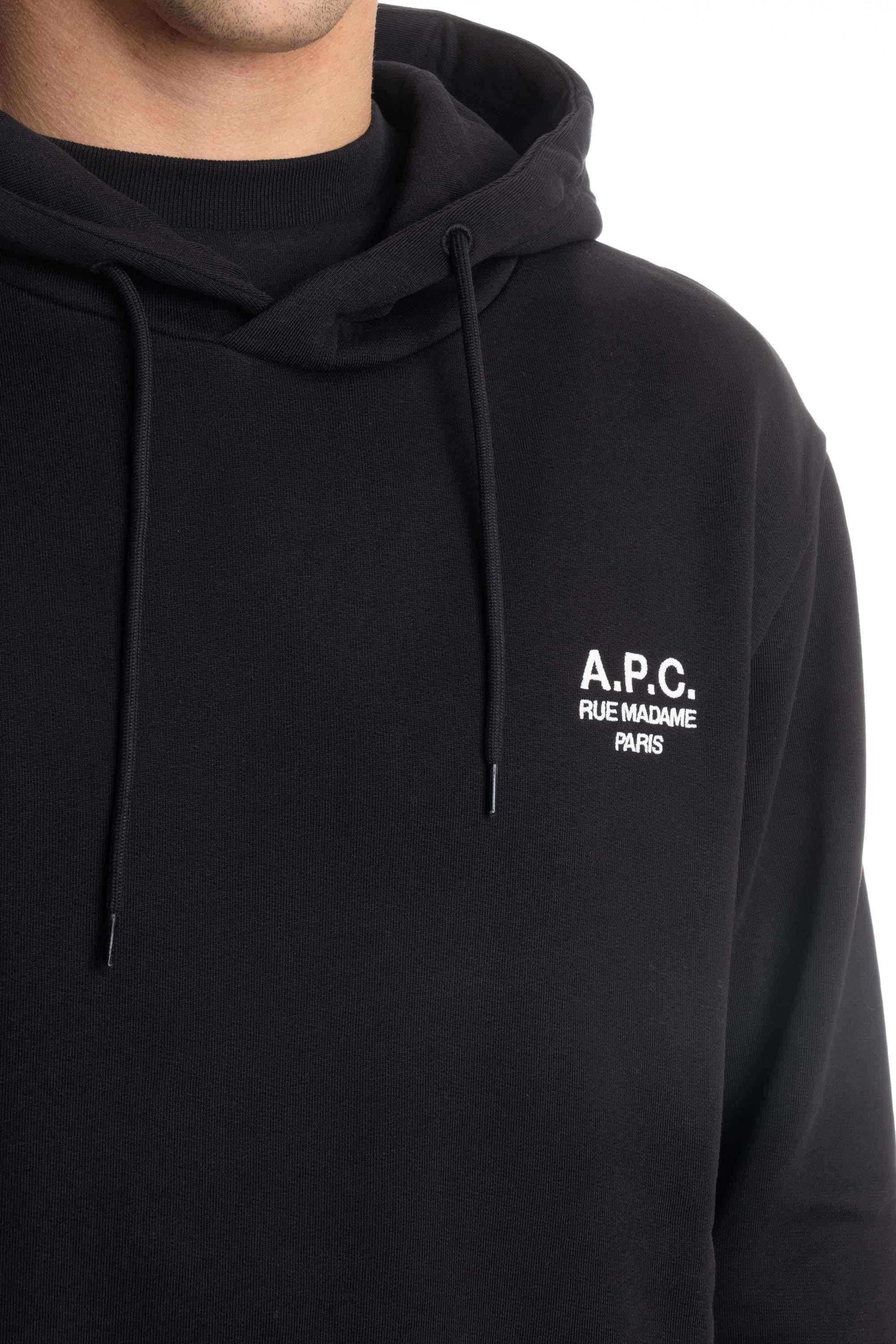 A.P.C. Felpa girocollo in cotone Rue Madame COHBV-M27913/2 TZC NOIR/BLANC 