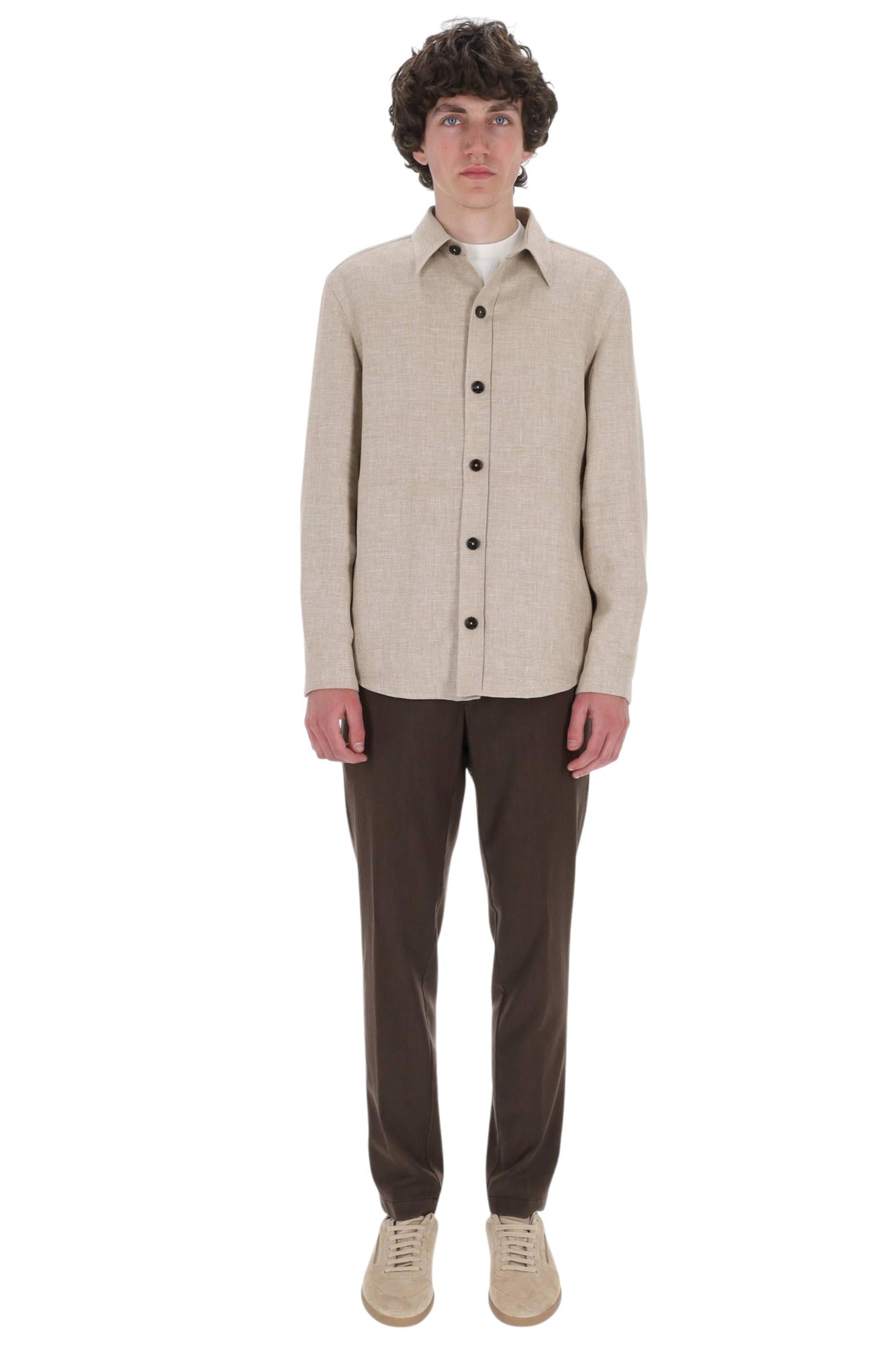 Zegna Overshirt in cashmere-lino-seta UHV75A3-SOT52 N03G 