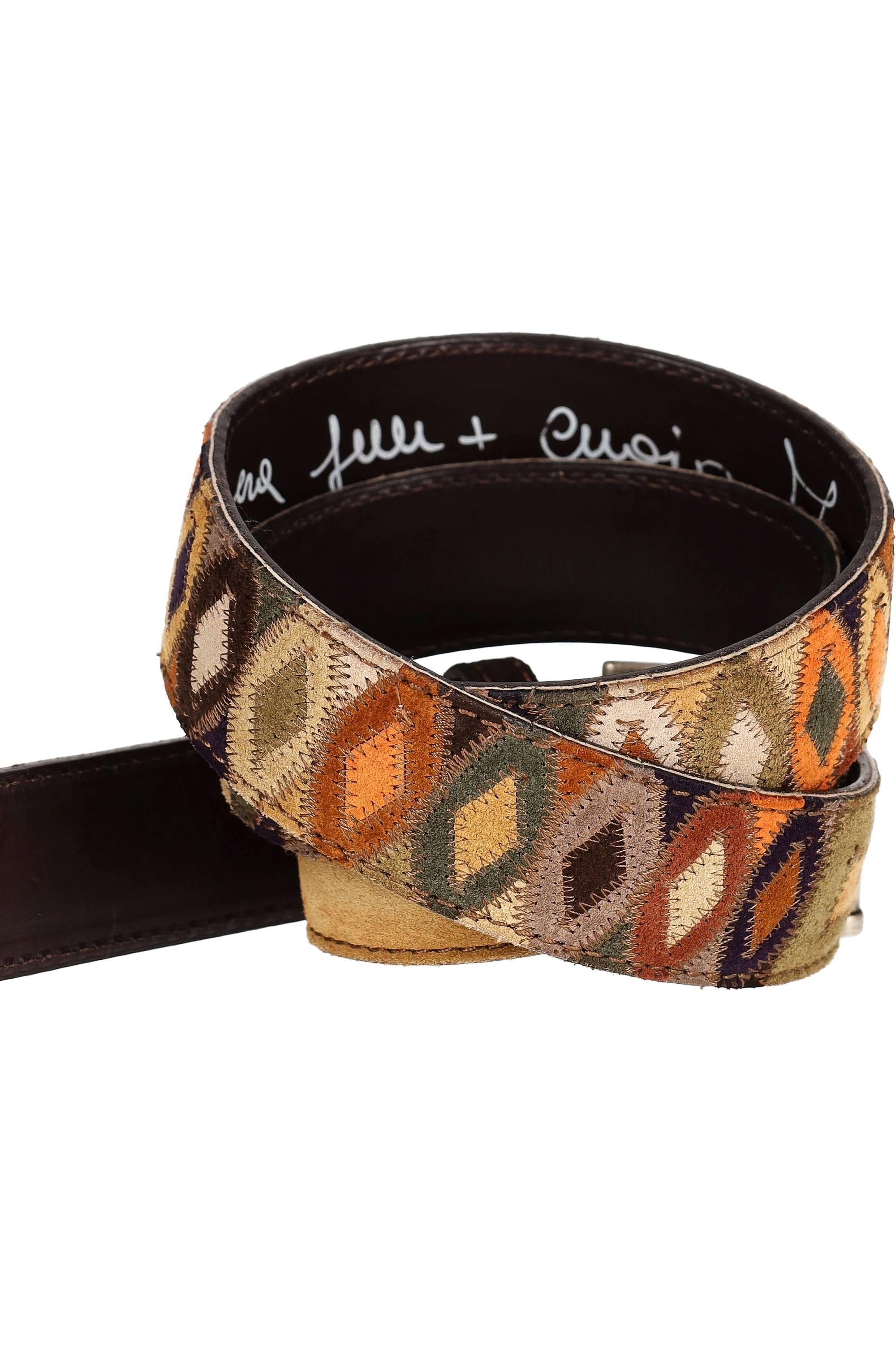 Artigianato Italiano Cintura artigianale in camoscio "Rombi" ROMBI CAMOSCIO/L MLTCLR 