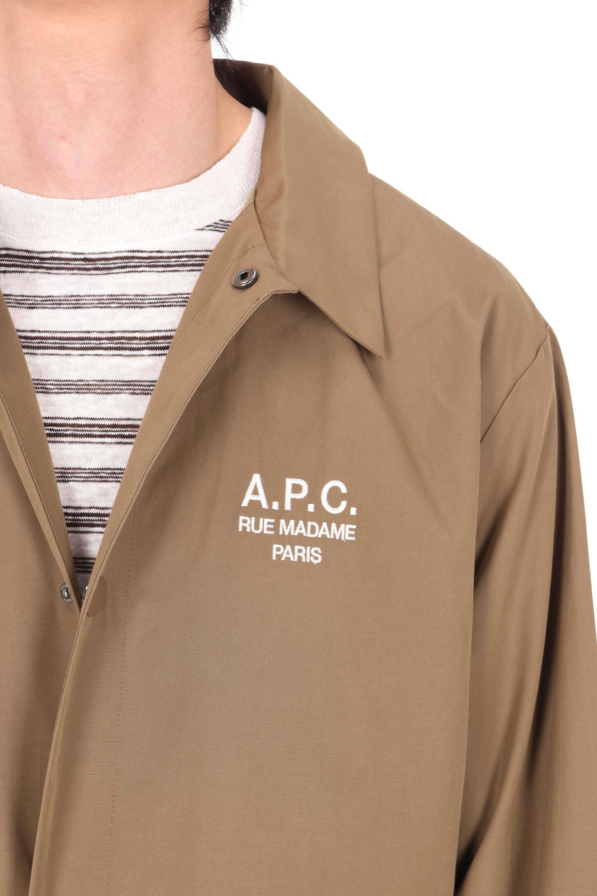 A.P.C. Overshirt in misto cotone con logo A.P.C PSALQ-H02960 CAC-MARRON GLACE 
