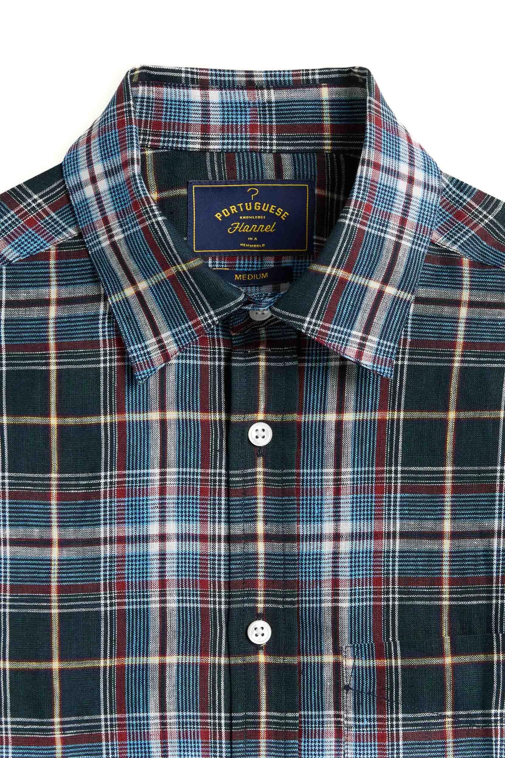 Portuguese Flannel Camicia madras in puro lino 055 MLTC 