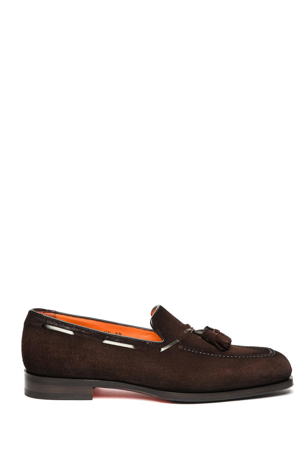 Santoni Mocassino in camoscio con nappine MCBD19176BJ1GEIP T50 