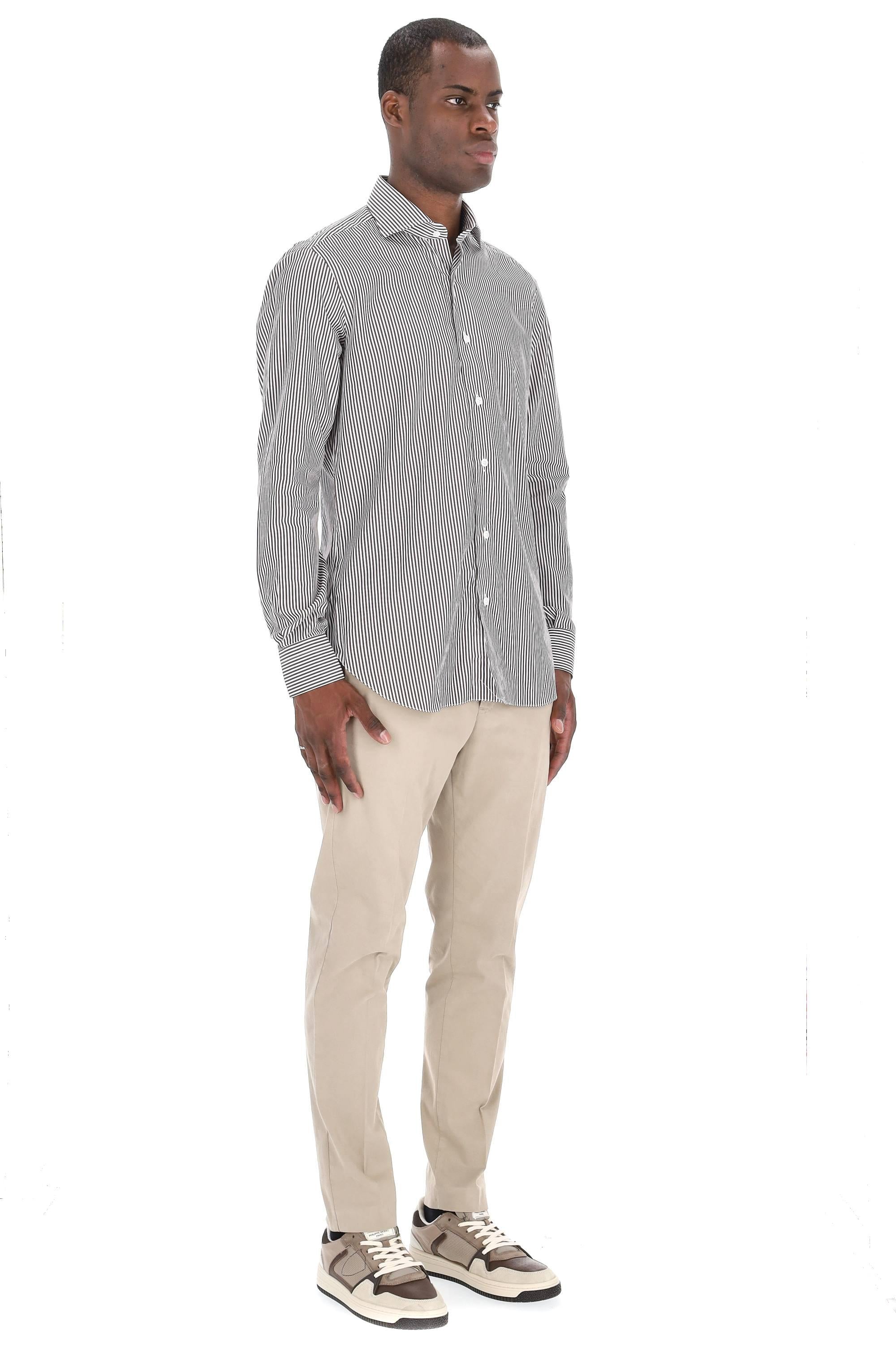 Camicia bacchettata in cotone linea Culto K1U13P0150087.U 0006 Barba 