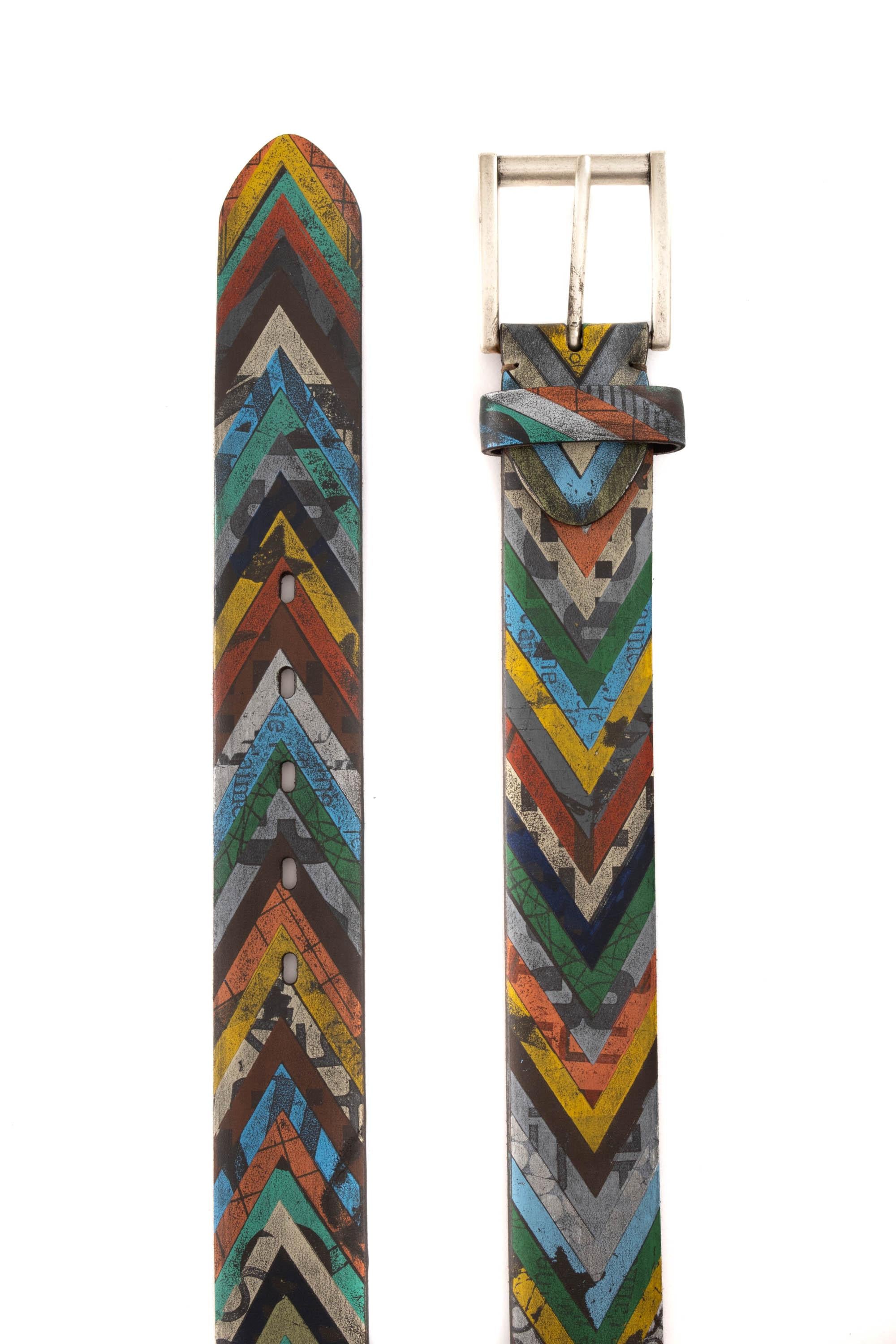 Artigianato Italiano Cintura artigianale in pelle "Spigata" SPIGATA MLTCLR 