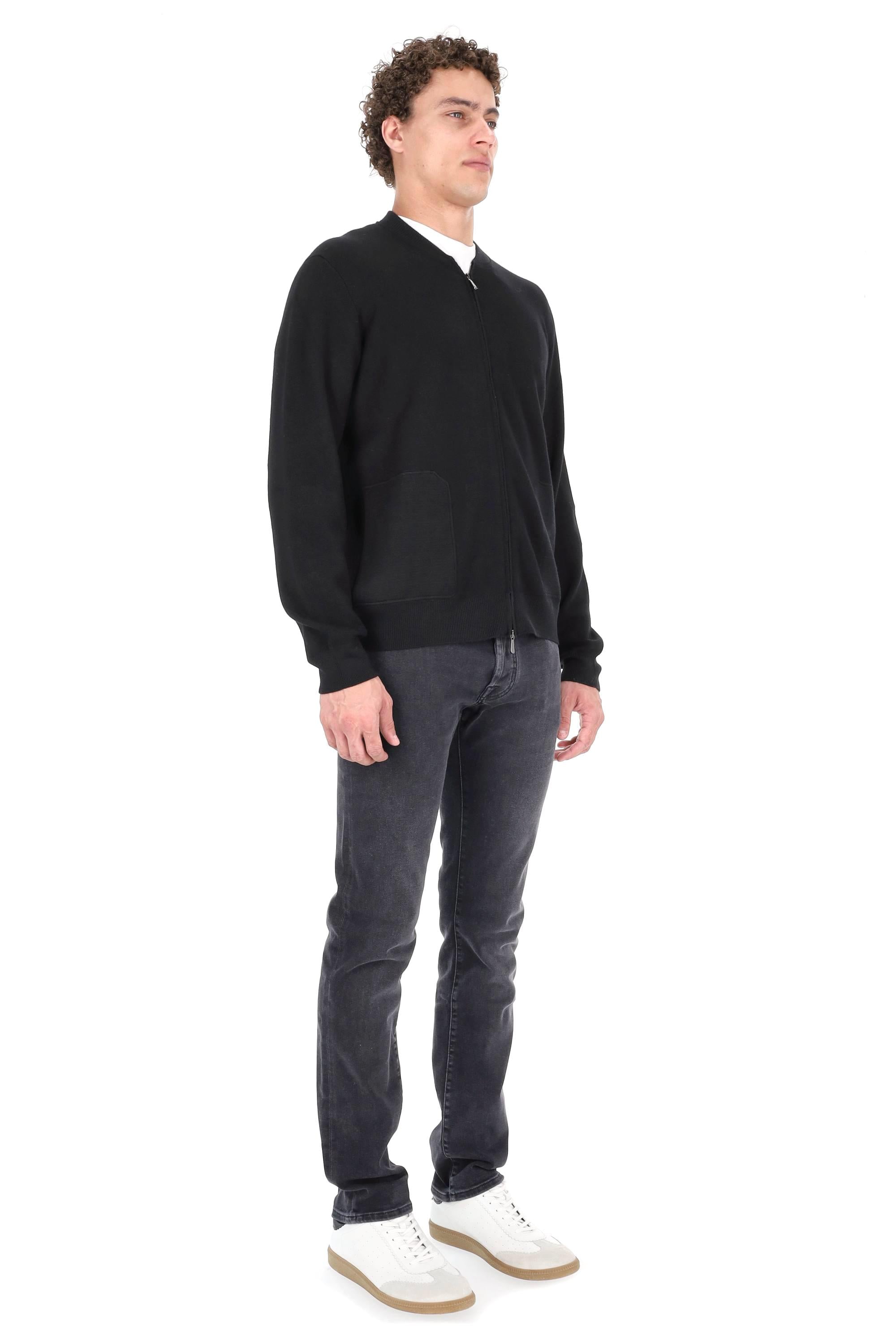 Drumohr Maglia full zip in lana merino collo baseball D1D422 690 
