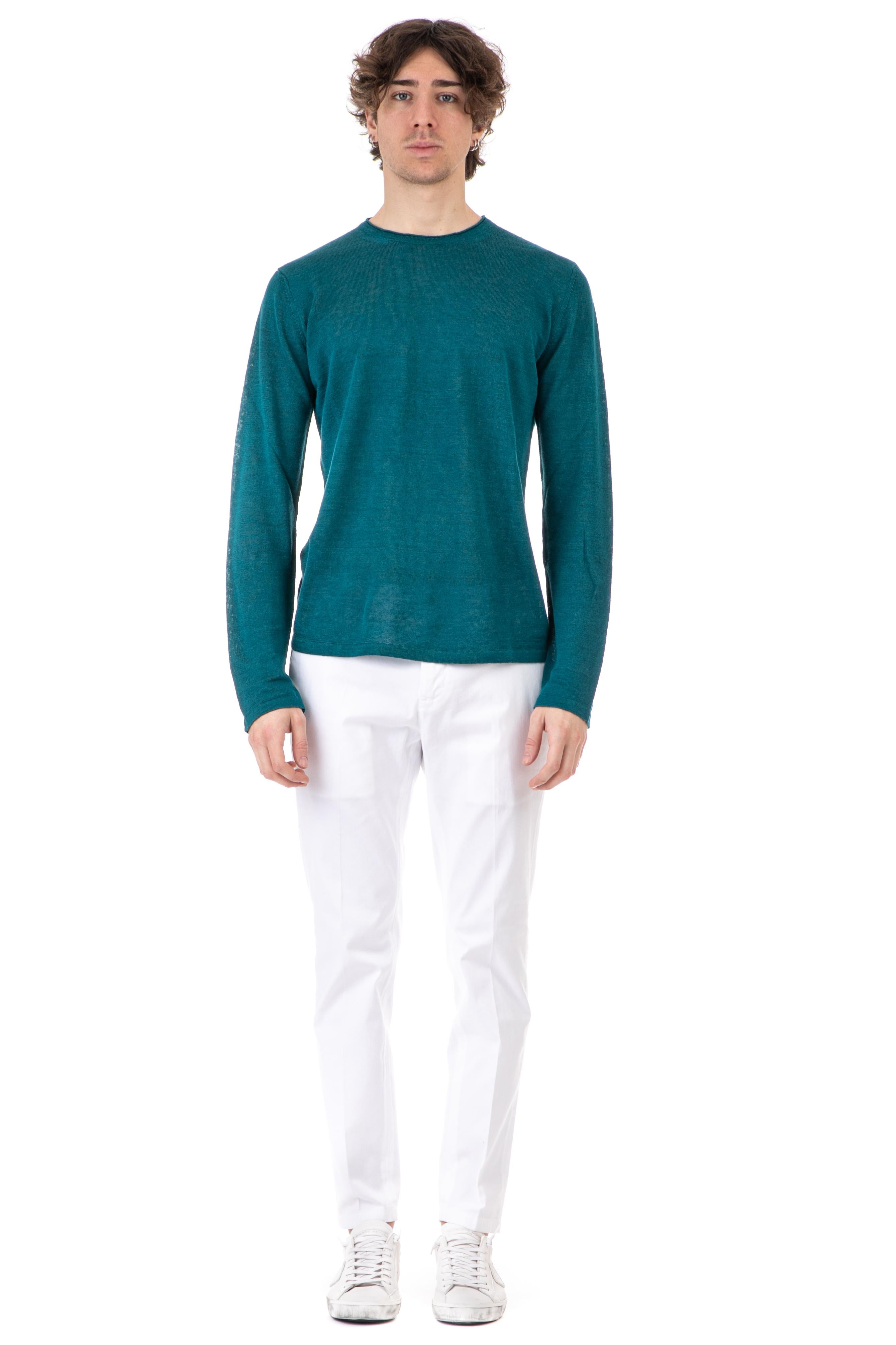Maglia girocollo in lino RN20001 28 Roberto Collina 