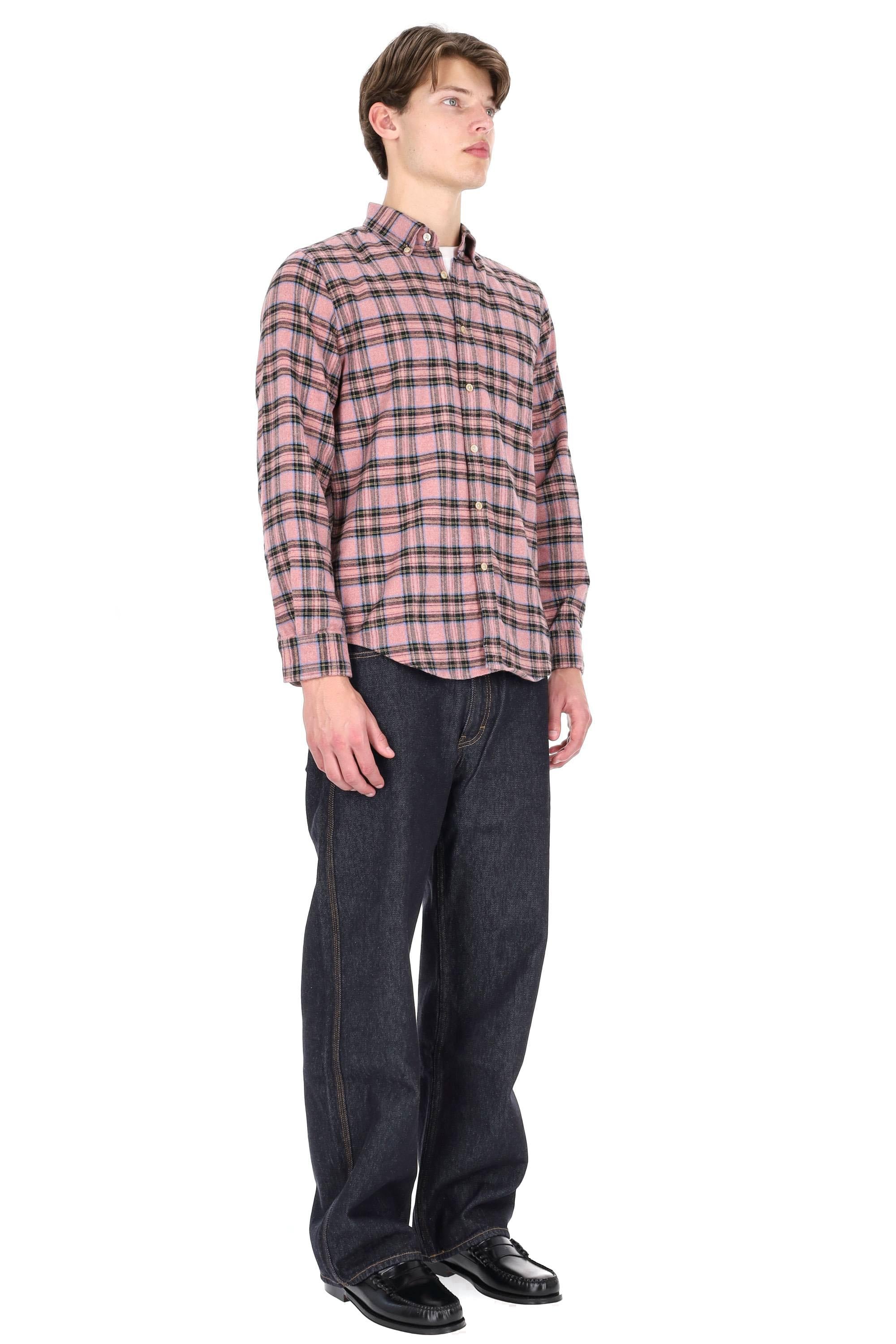 Portuguese Flannel Camicia in flanella di cotone modello Cais 020 MLTCLR 