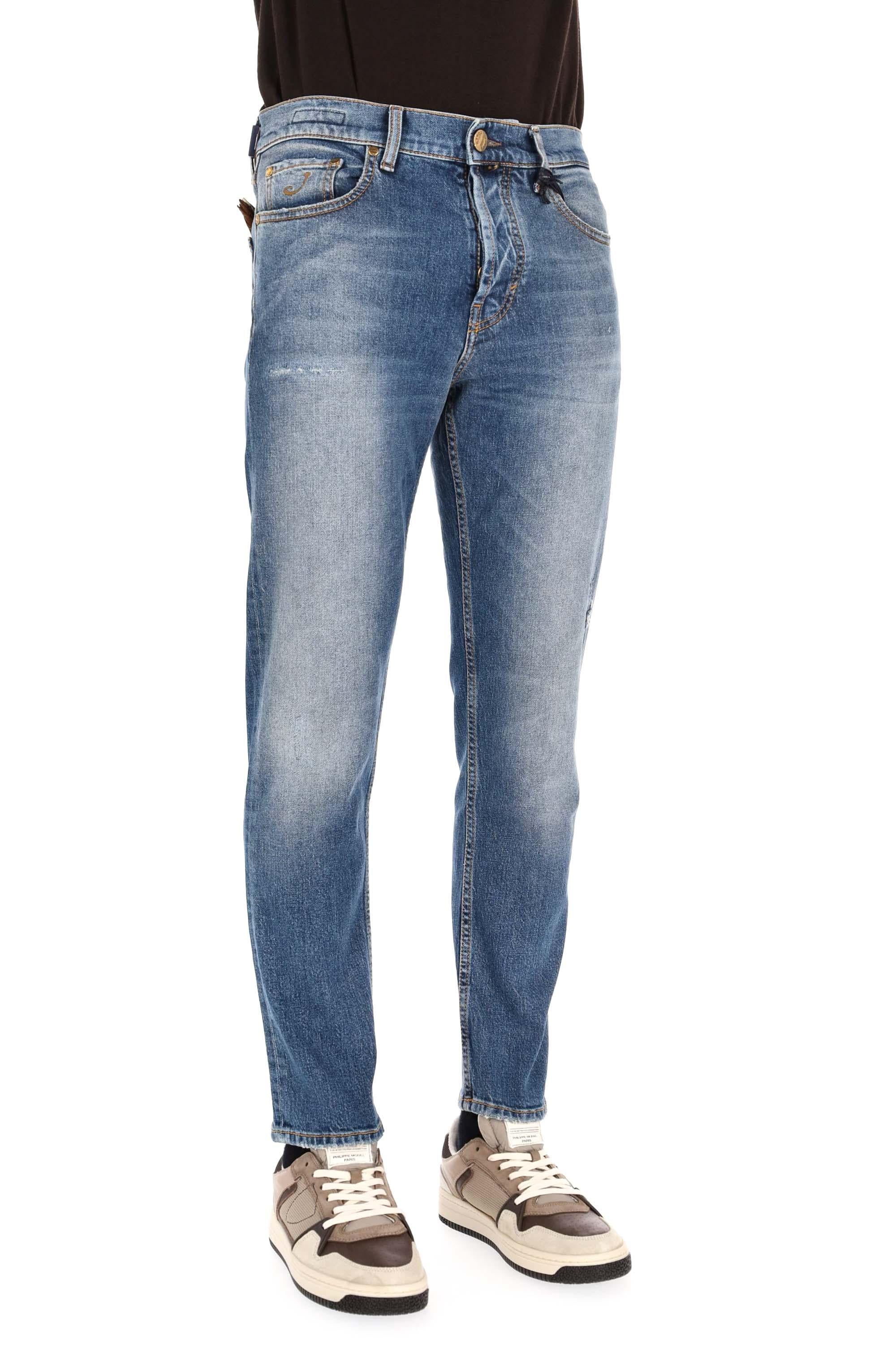 Jeans con etichetta camoscio modello Jude JUM_QE033-075-S4259 200D Jacob Cohen 